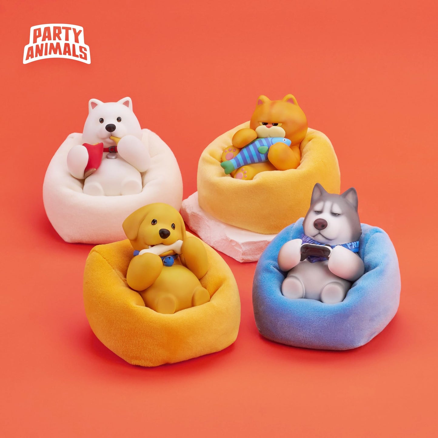 Party Animals Win Series Macchiato Action Figure with Detachable Sofa - 3.35in PVC Collectible