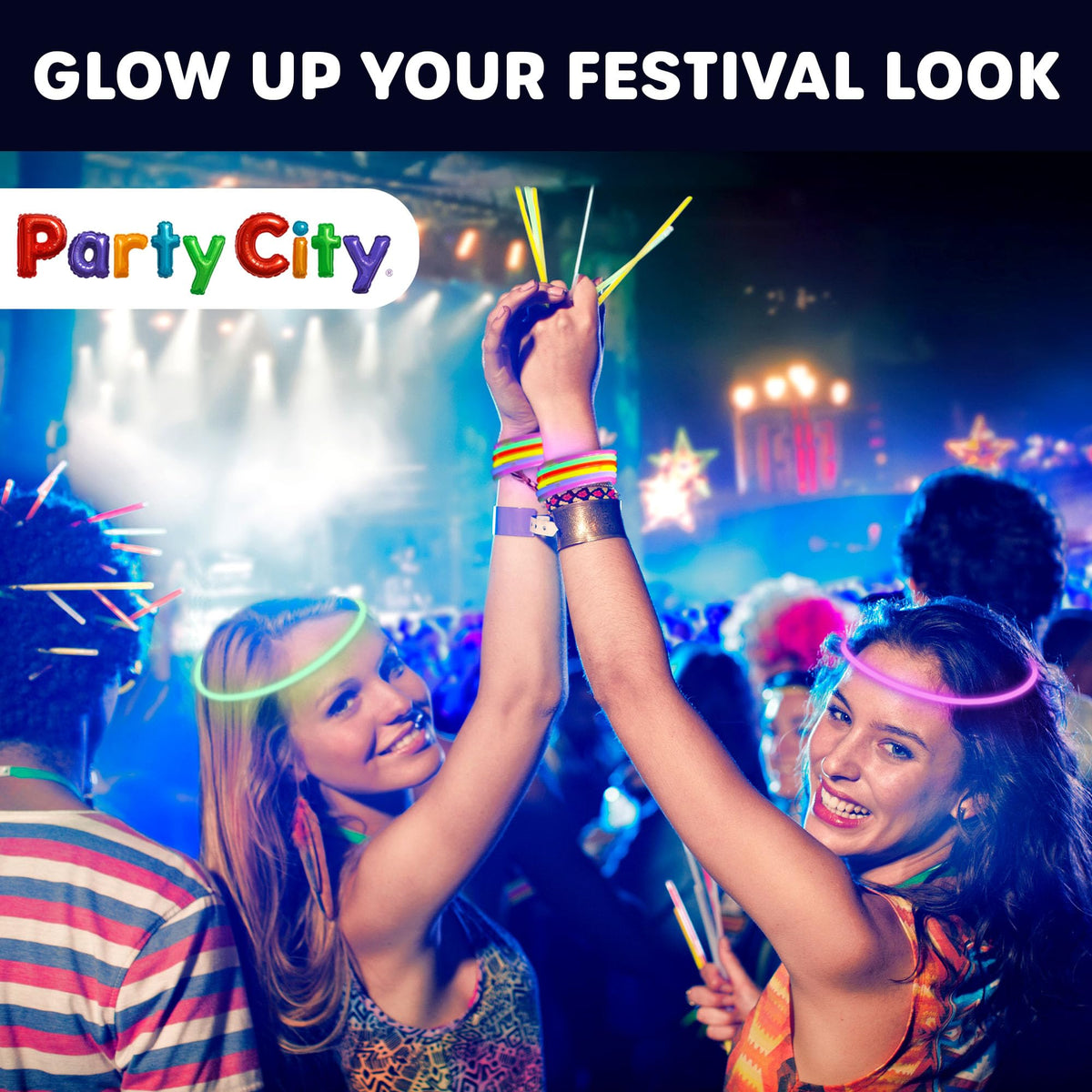 Party City 200 Glow Sticks Bulk Pack, 8-Inch Neon Glow in the Dark Party Supplies