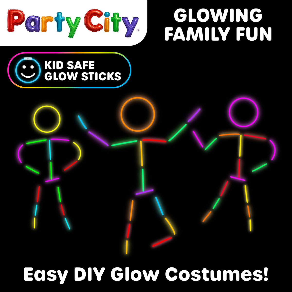 Party City 200 Glow Sticks Bulk Pack, 8-Inch Neon Glow in the Dark Party Supplies