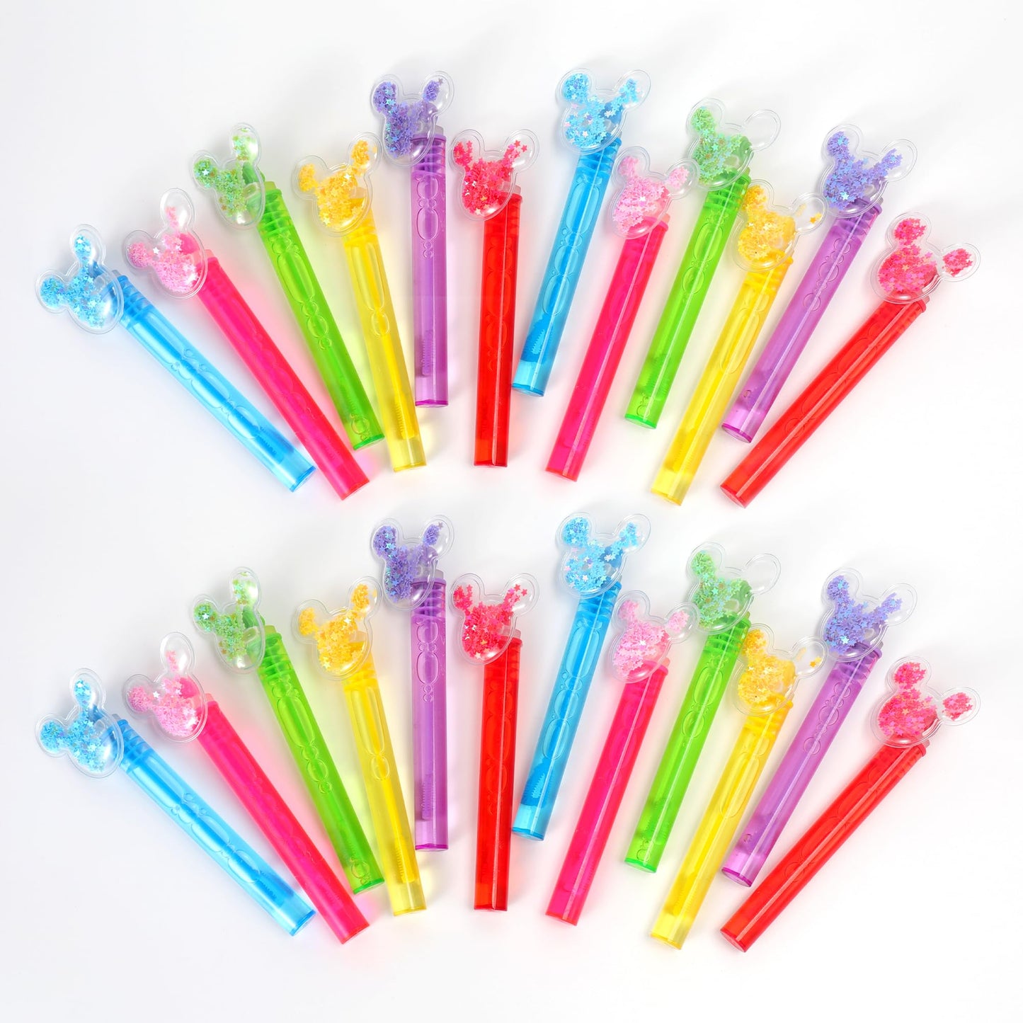24PCS Glitter Bubble Wands - 6 Colors Party Favors for Kids 3-10