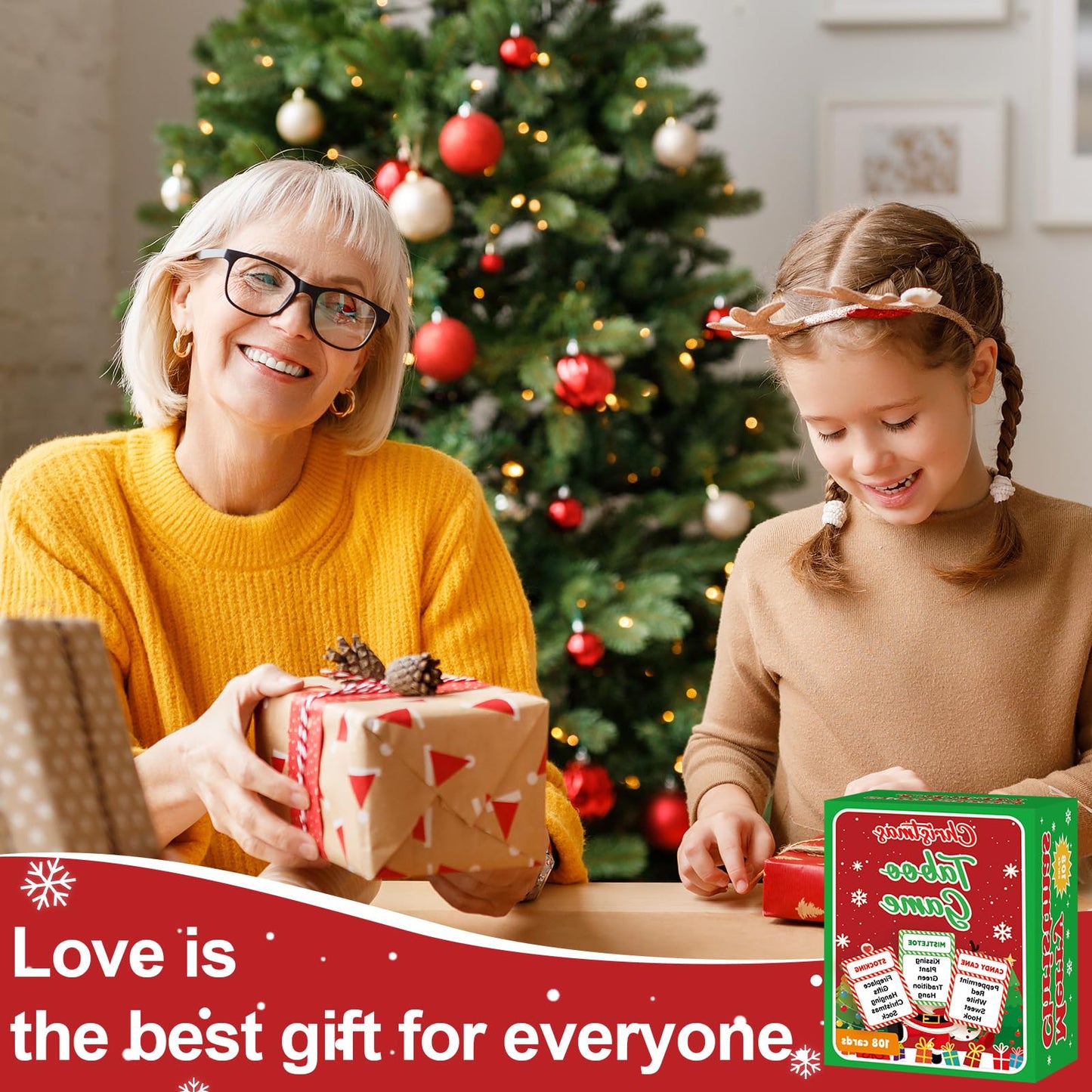 Party Greeting Christmas Taboo Game Cards – 108 Card Set for Holiday Party Fun