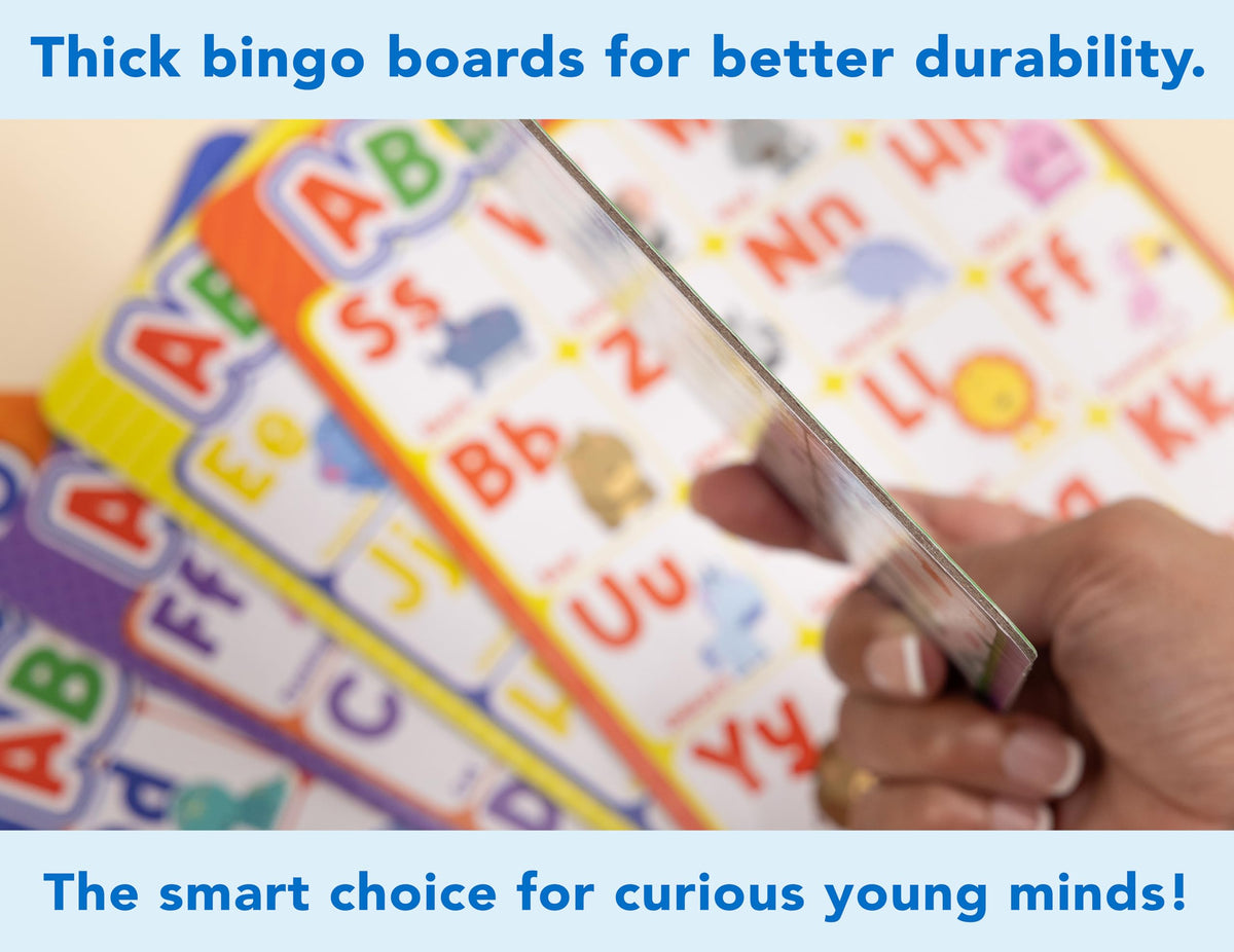 Party Hearty Alphabet & Number Bingo Board Game – Food Edition – Ages 4+
