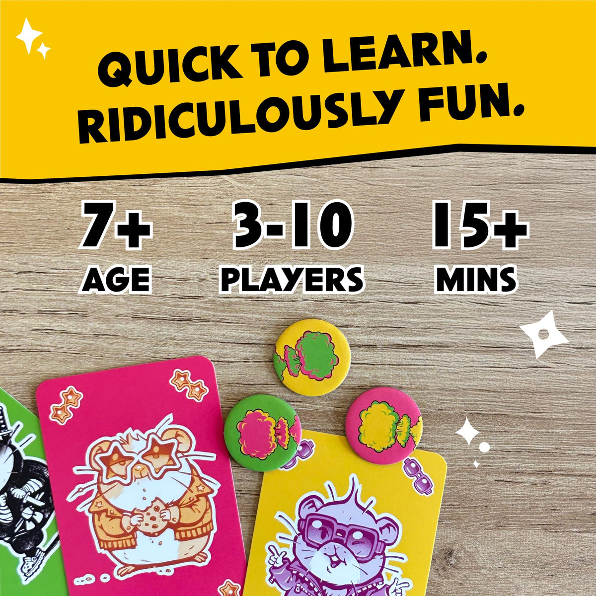 Ninja Hamster Apocalypse Disco – Party Snail Games | Action-Packed Card Game for All Ages