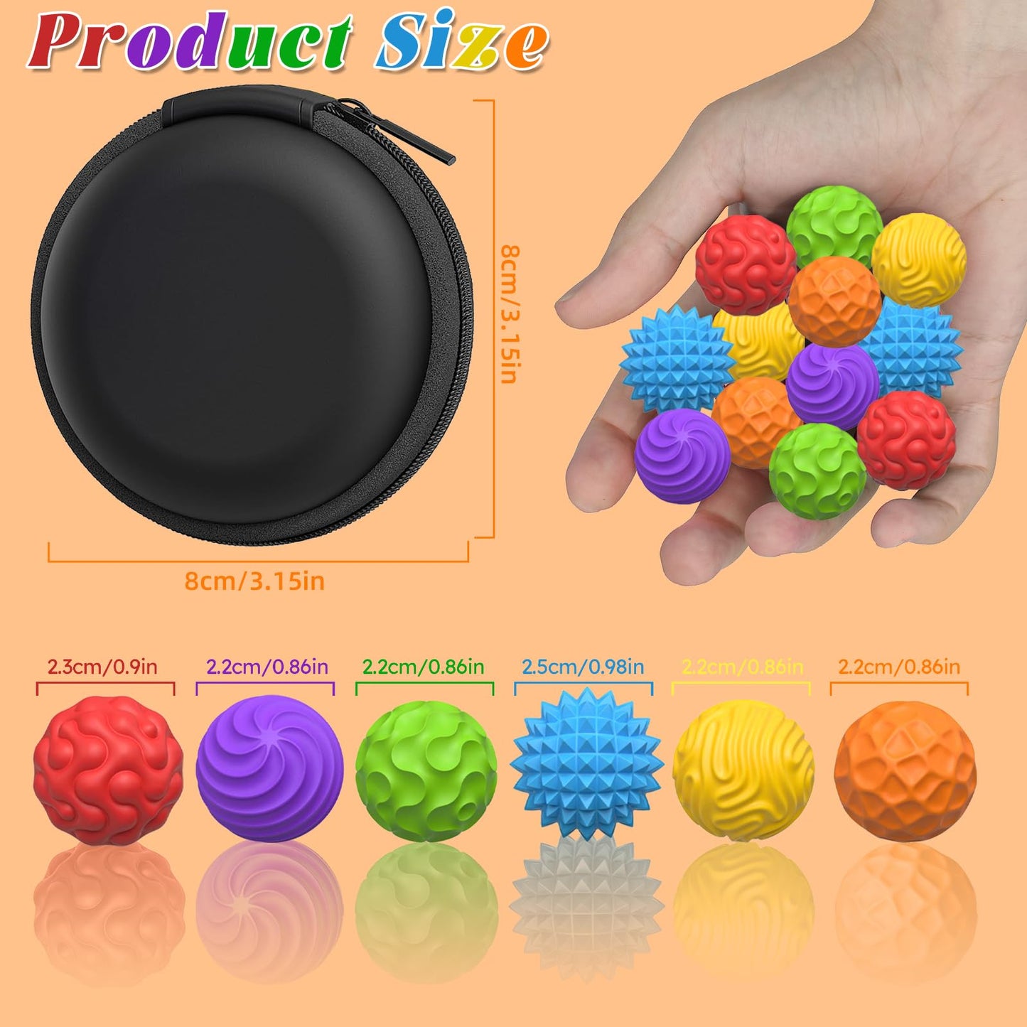 Party Tonight Silicone Magnetic Balls – 6-Piece Quiet Fidget Set for Adults & Teens | Multicolor