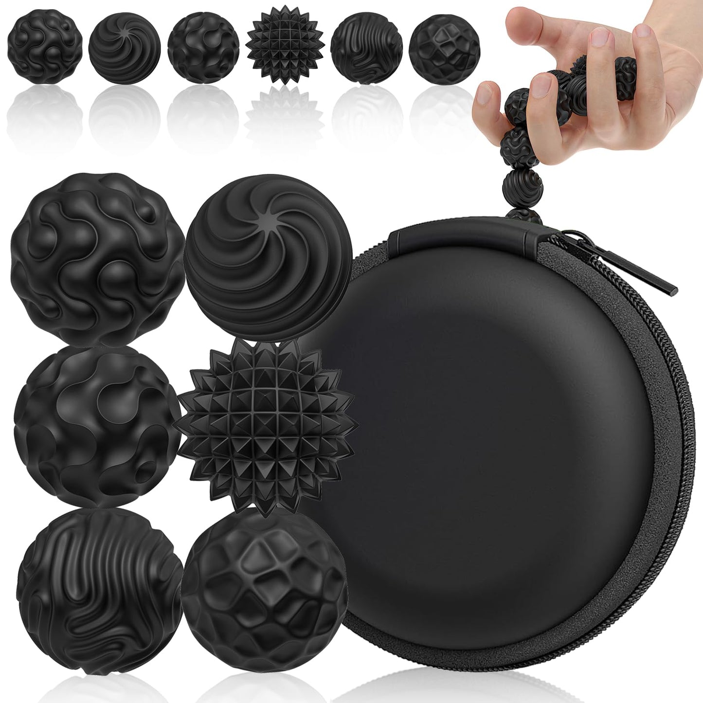 Party Tonight Silicone Magnetic Balls – 6pc Quiet Textured Fidget Set