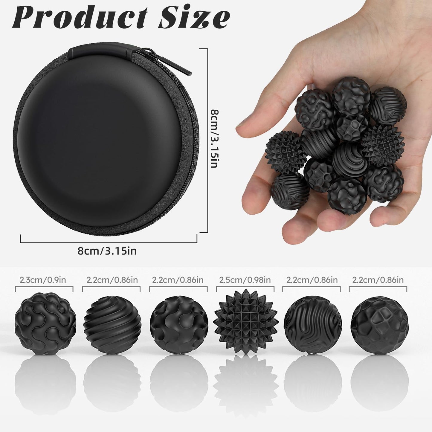 Party Tonight Silicone Magnetic Balls – 6pc Quiet Textured Fidget Set