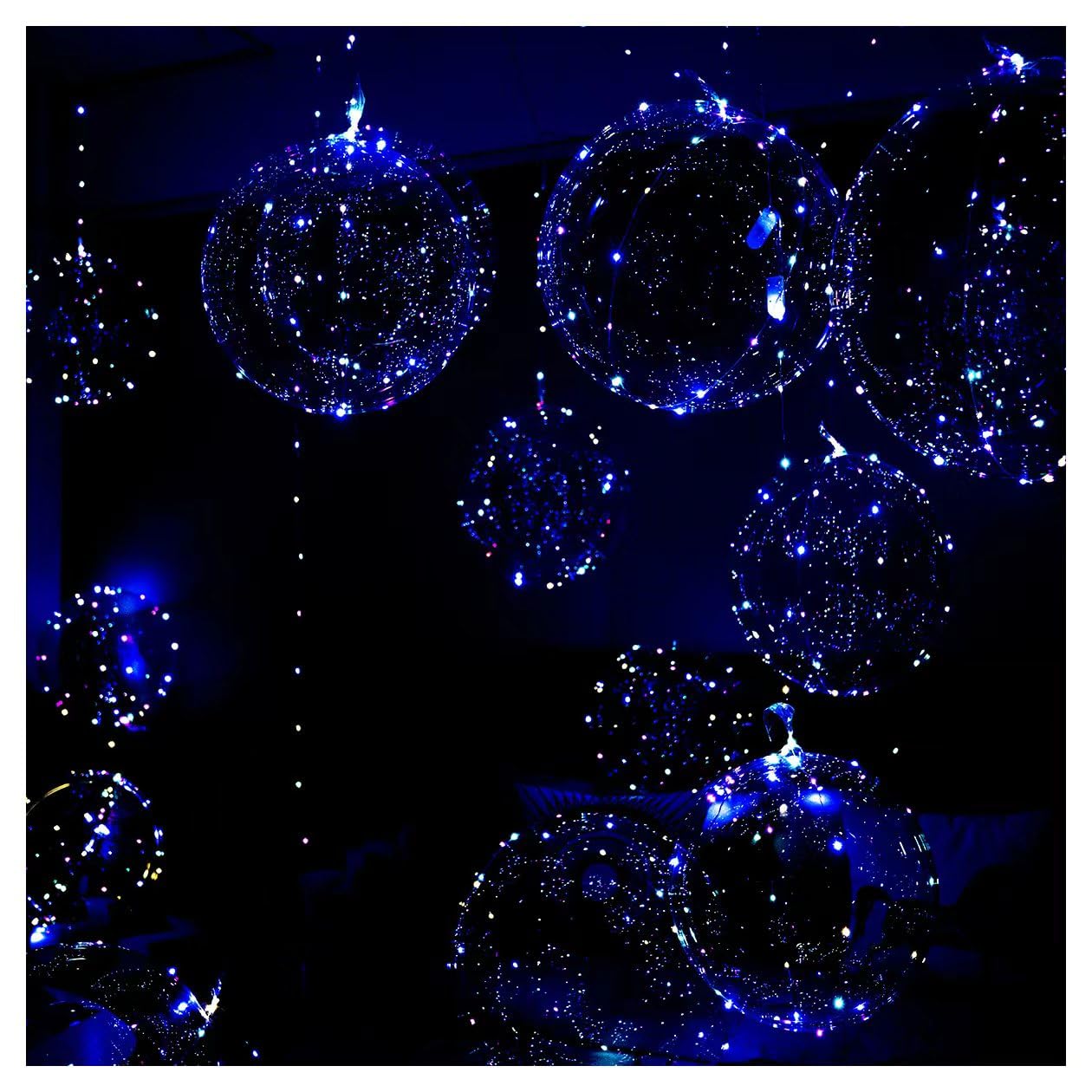 PartyFun4u 18-Pack LED Balloons — Batteries Included, 3 Modes, 24" Latex for Weddings & Parties
