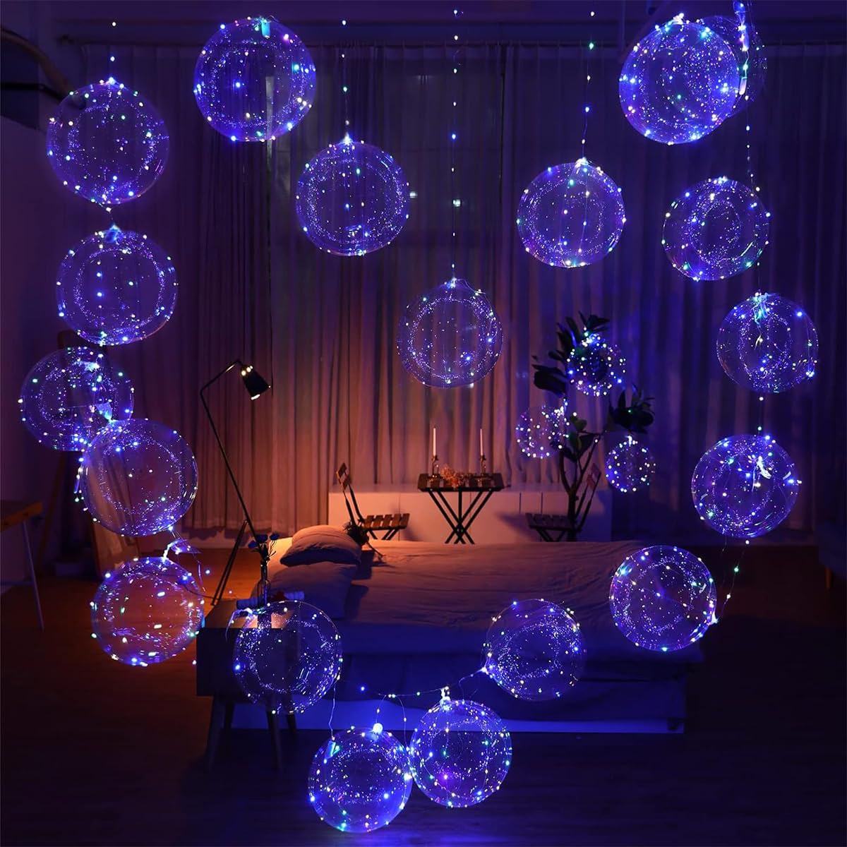 PartyFun4u 18-Pack LED Balloons — Batteries Included, 3 Modes, 24" Latex for Weddings & Parties
