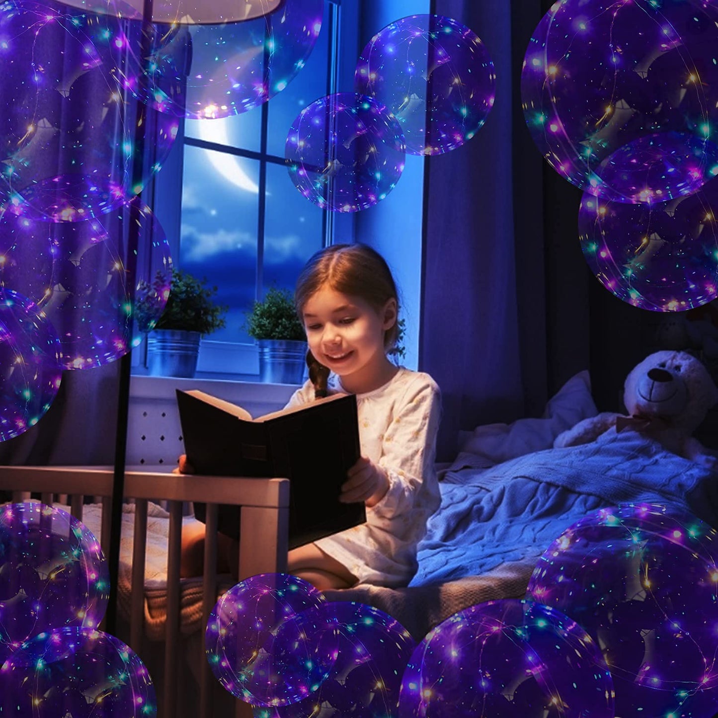 PartyFun4u 18-Pack LED Balloons — Batteries Included, 3 Modes, 24" Latex for Weddings & Parties