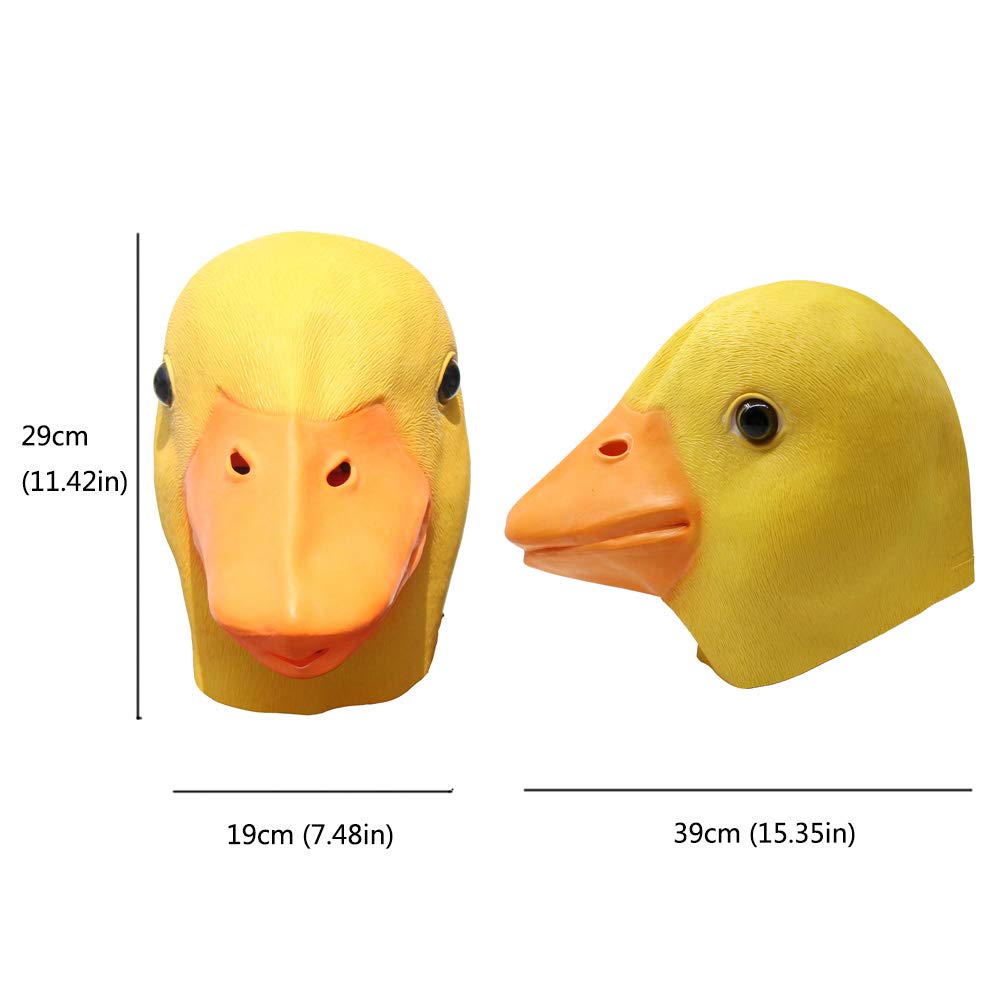 PartyHop Yellow Duck Mask | Latex Full Head Halloween Costume