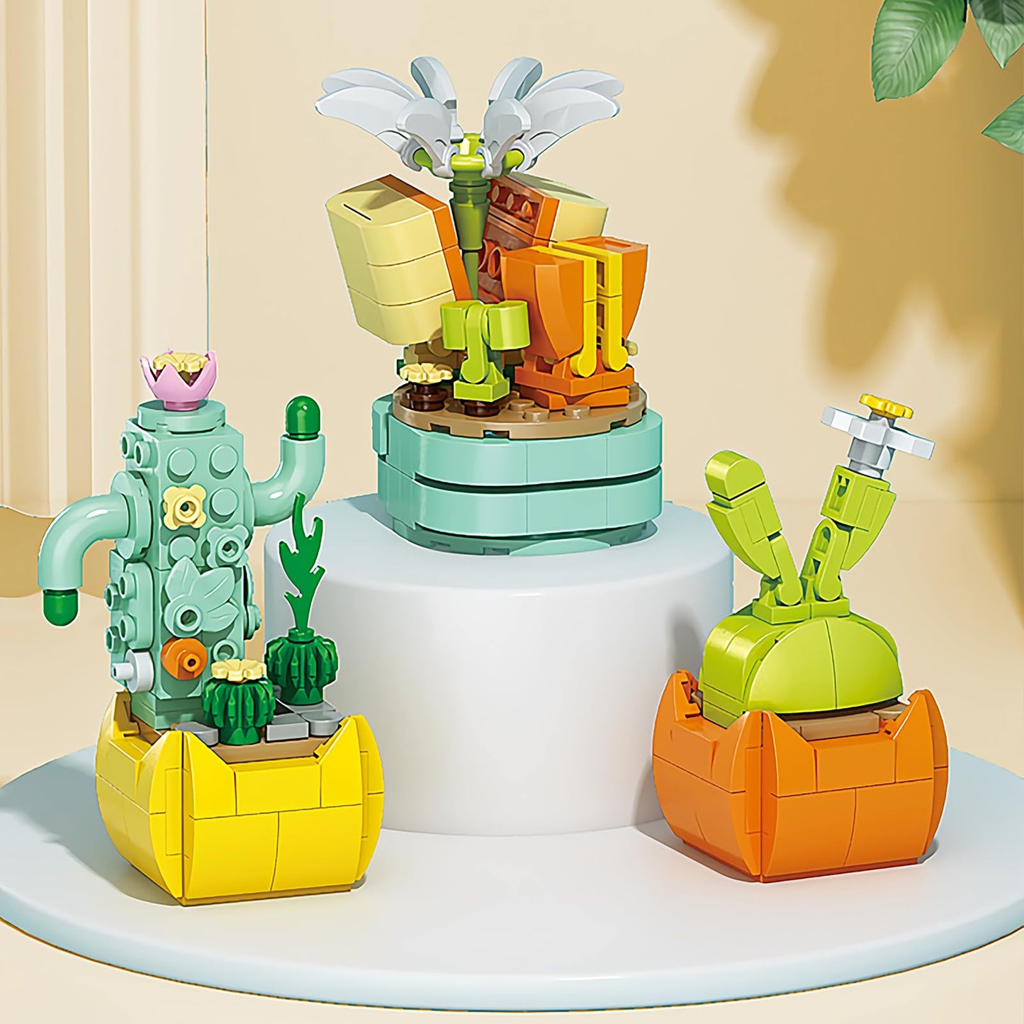 Partylamb Valentines Day Gifts for Kids – 24 Succulents Building Blocks with Valentines Cards
