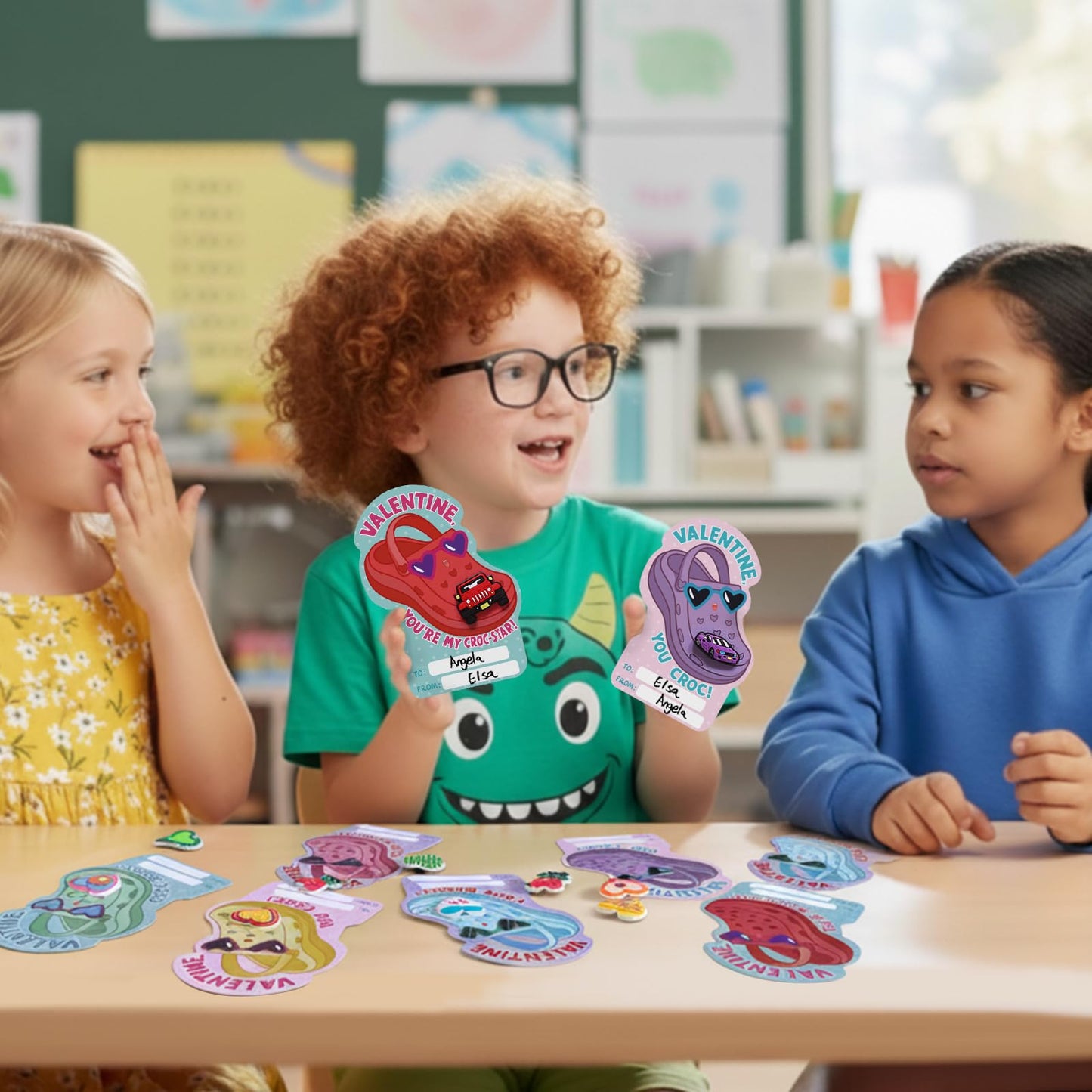 Partyloud 36-Pack Valentines Cards for Kids with Car Shoe Charms