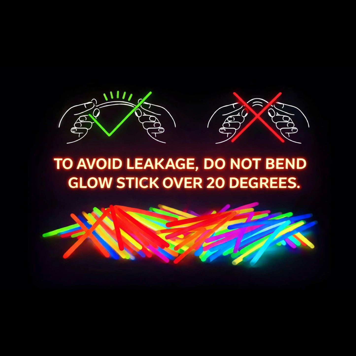 PartySticks Glow Sticks 100pk – 8 Inch Glow in the Dark Party Favors