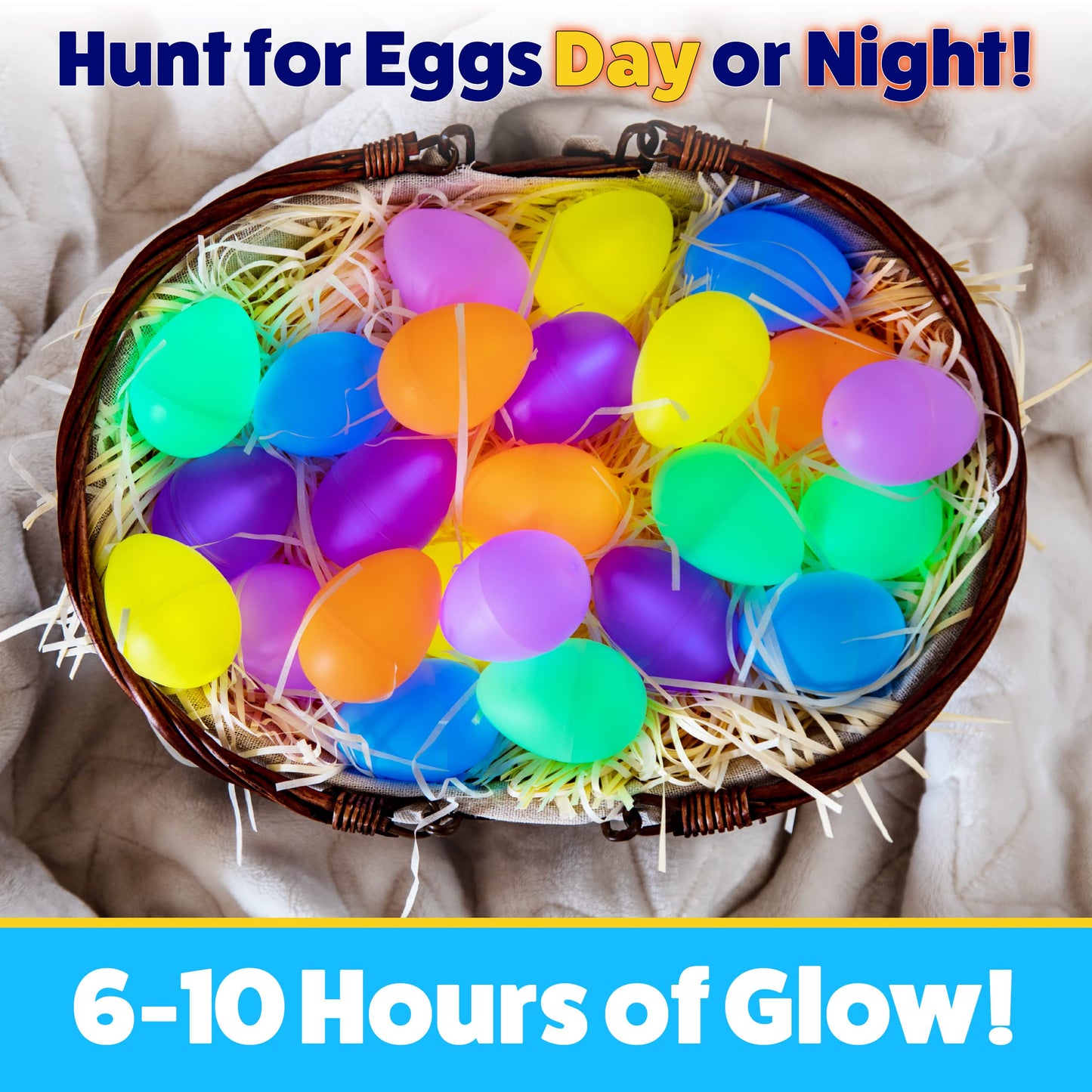PartySticks: 48 Easter Glow Eggs + 144 Mini Glow Sticks — 192pcs Glow-in-the-Dark Fun for Easter Hunts, Parties & Prizes