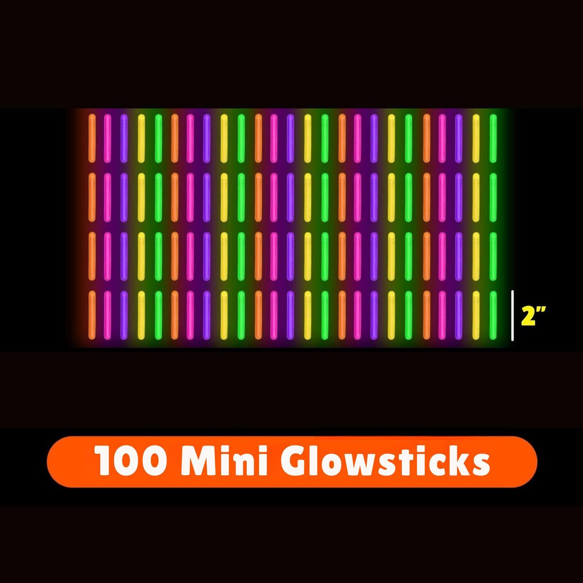 PartySticks Mini Glow Sticks 200 Pack – 2-Inch Glow in the Dark Party Favors (5 Colors)