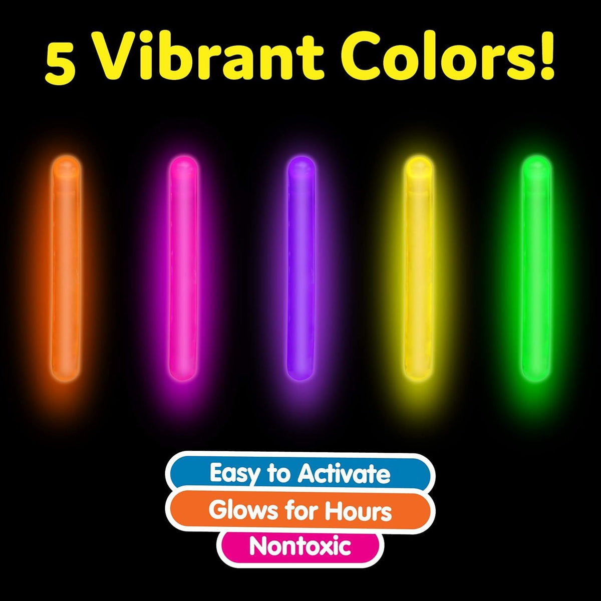 PartySticks Mini Glow Sticks 200 Pack – 2-Inch Glow in the Dark Party Favors (5 Colors)
