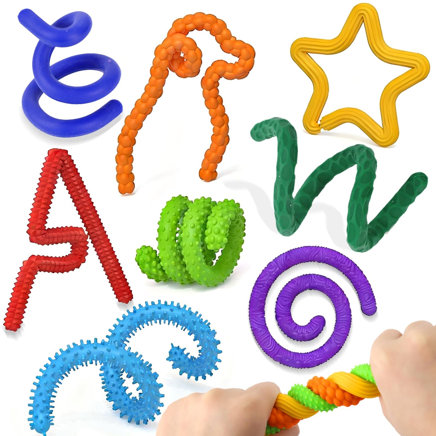 PARTY TONIGHT 8 Pack Fidget Toys – Sensory Sticks for Calming, Focus, Travel