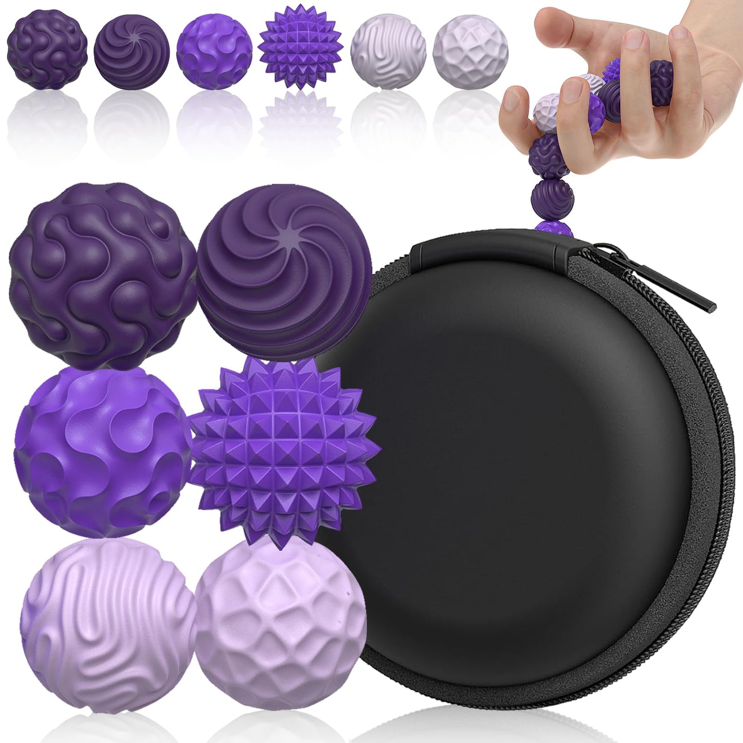 PARTY TONIGHT Silicone Magnetic Balls – 6-Piece Fidget Toy Set (Purple)