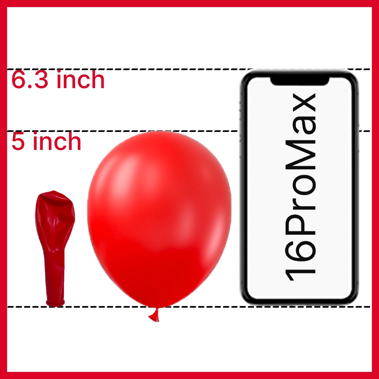 PartyWoo Red Balloons 100pcs | 5 Inch Matte Red Latex Party Decor Red-Y57