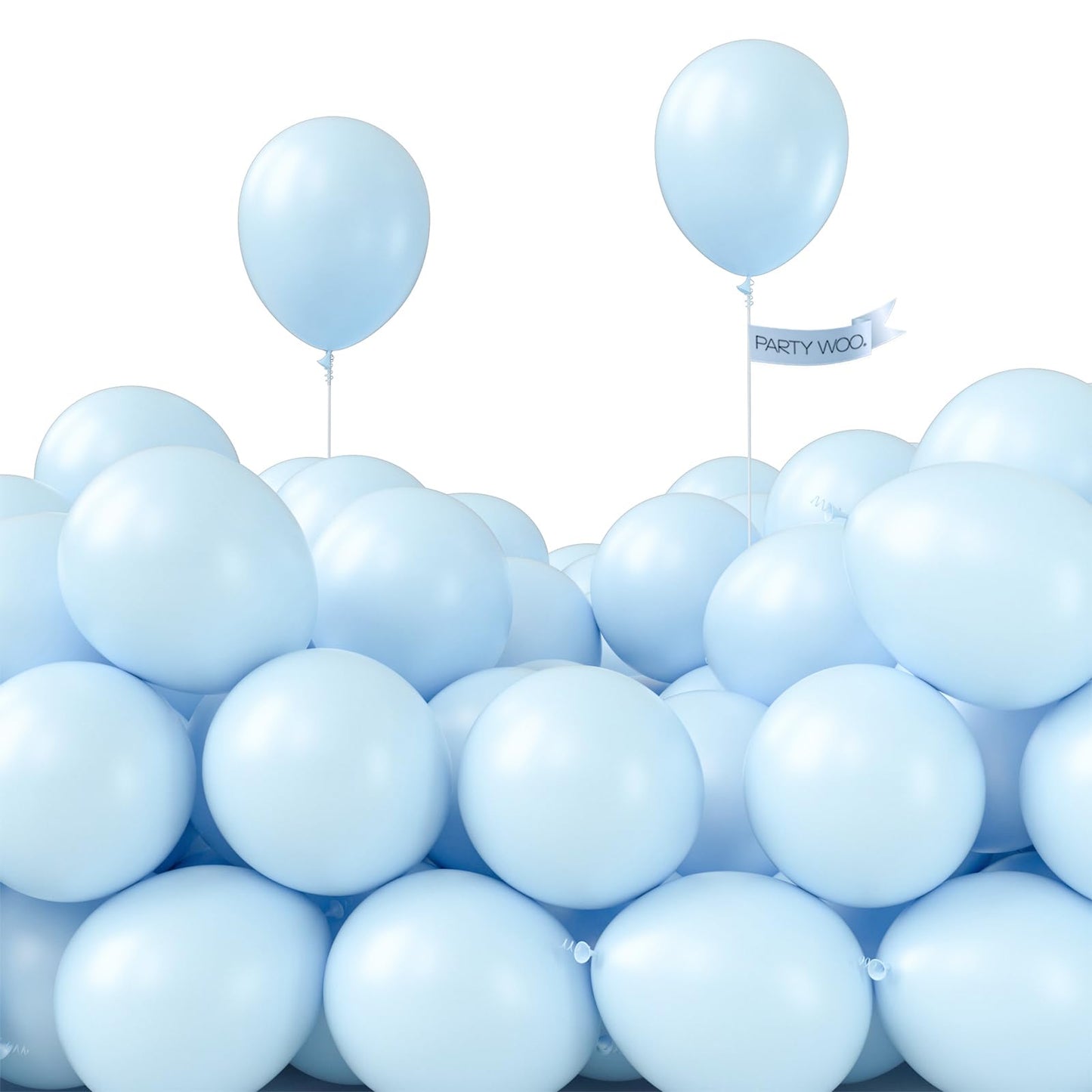 PartyWoo Baby Blue Balloons 50pcs - 5in Latex for Celebrations