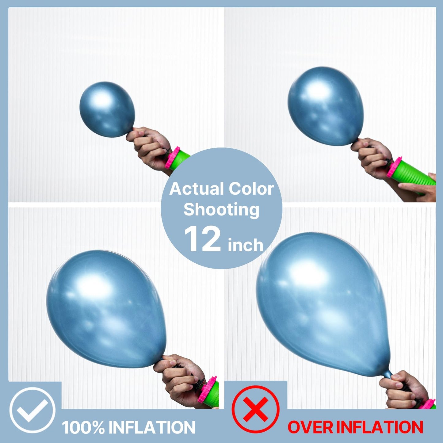 PartyWoo Metallic Blue Balloons | 50 Pcs, 12 Inch for Garland & Arch Decor