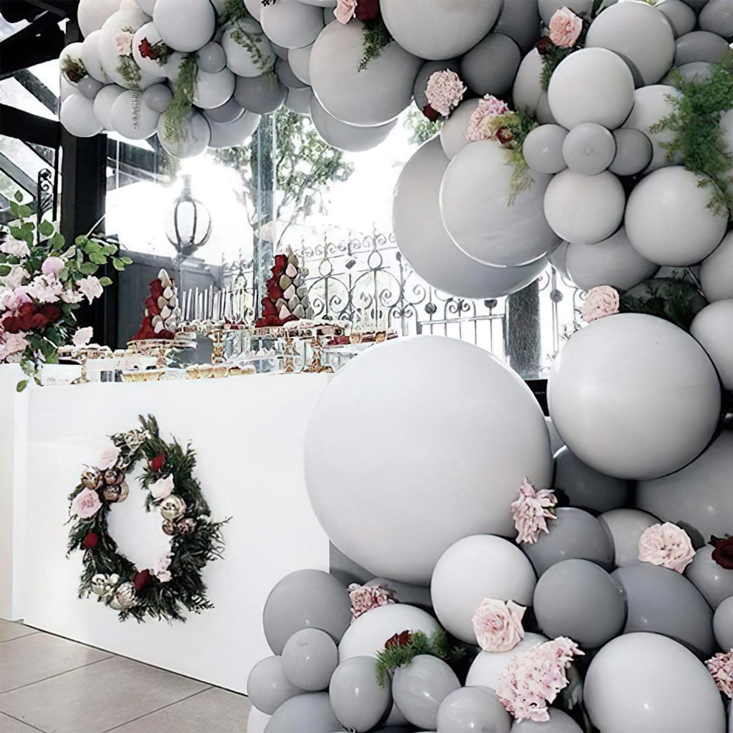 PartyWoo Gray Balloons 120pcs Matte Latex Balloon Arch Kit 18/12/10/5 Inch for Baby Shower Graduation Wedding | Gray-Y71