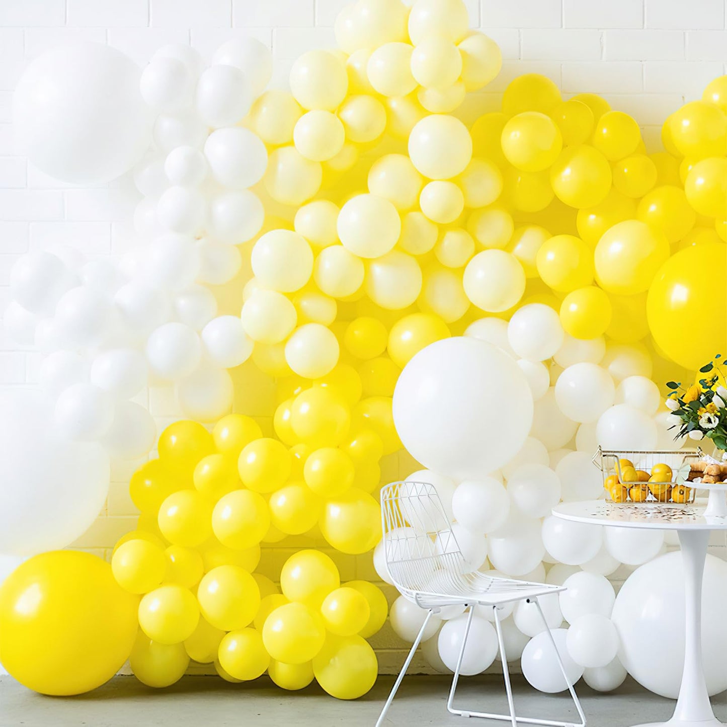 PartyWoo Yellow Balloons 120pcs | Matte Latex Balloon Arch Kit for Celebrations