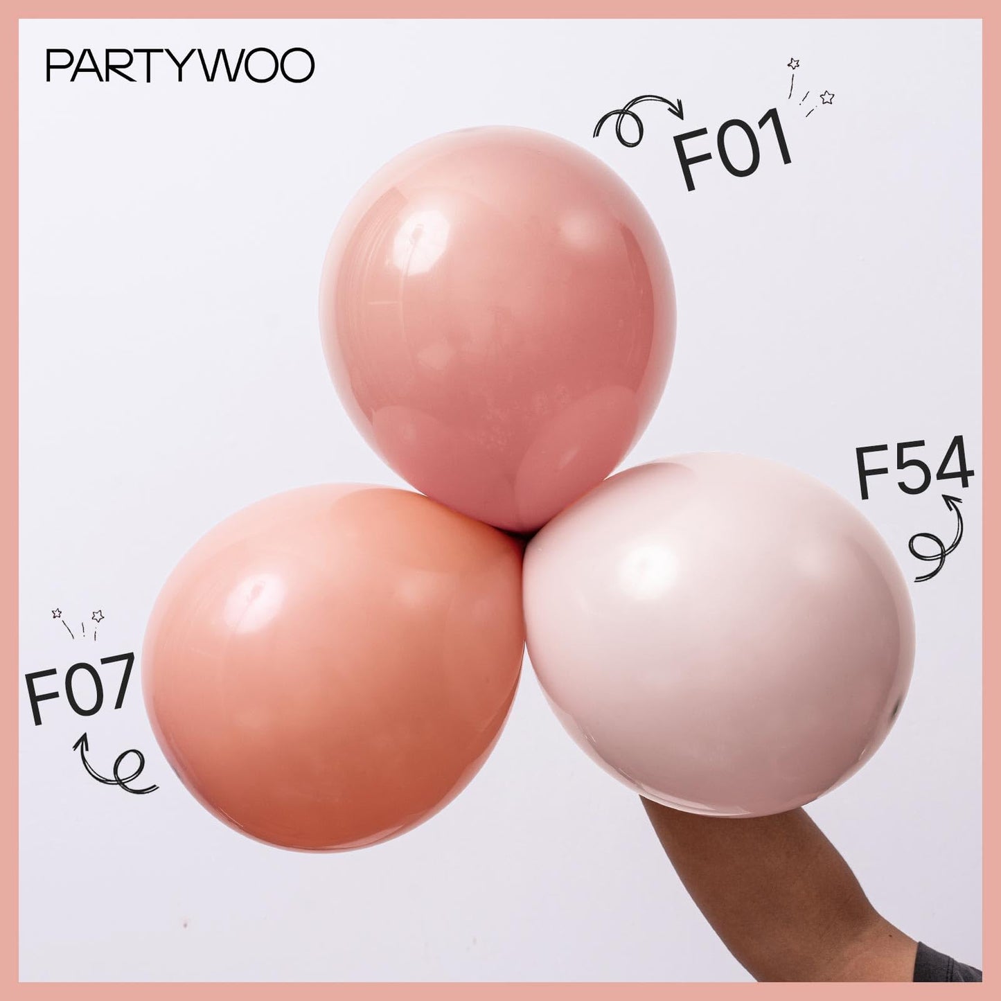 PartyWoo Dusty Pink Balloons 50pcs 12in – Boho Blush Latex Party Decor