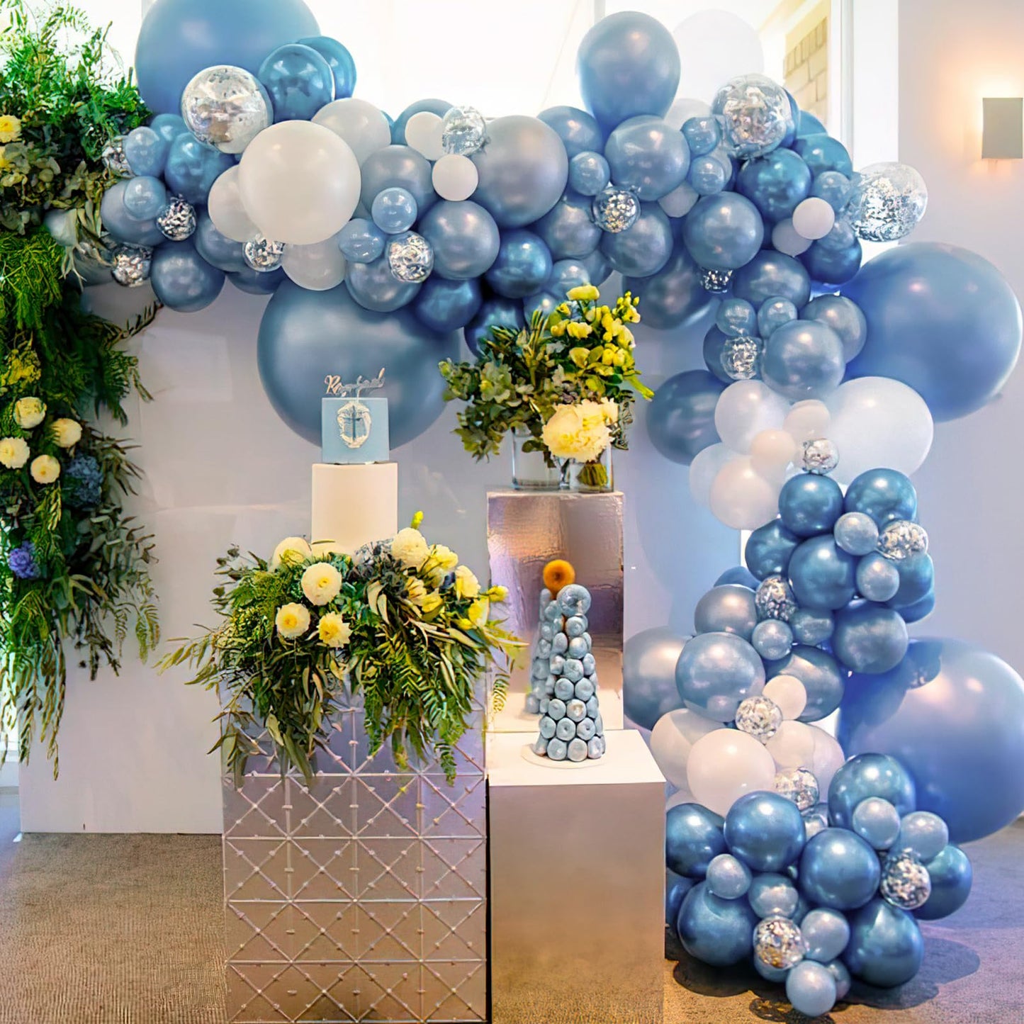 PartyWoo Light Blue Balloons – 140 Pcs in 18/12/10/5 Inches for Balloon Garland Arch & Party Decorations