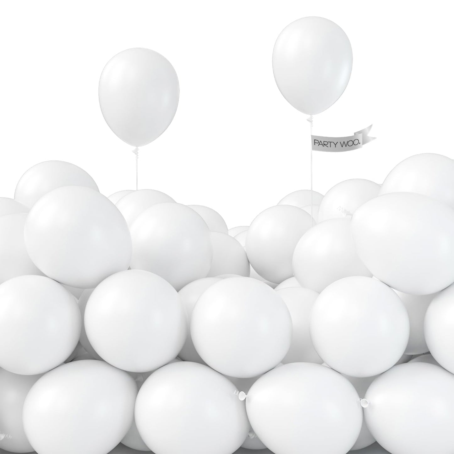 PartyWoo Balloons - 50 Pack 5-Inch Matte White Balloons for Weddings & Parties