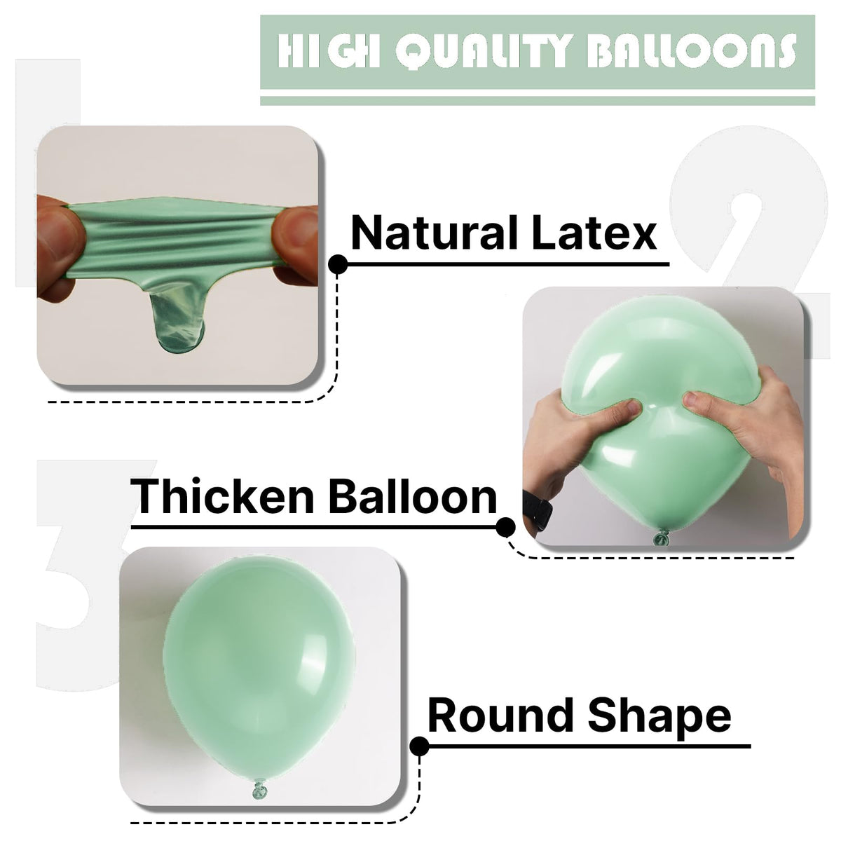 PartyWoo Mint Green Balloons – 50 Pack, 12” Latex Balloons for Parties