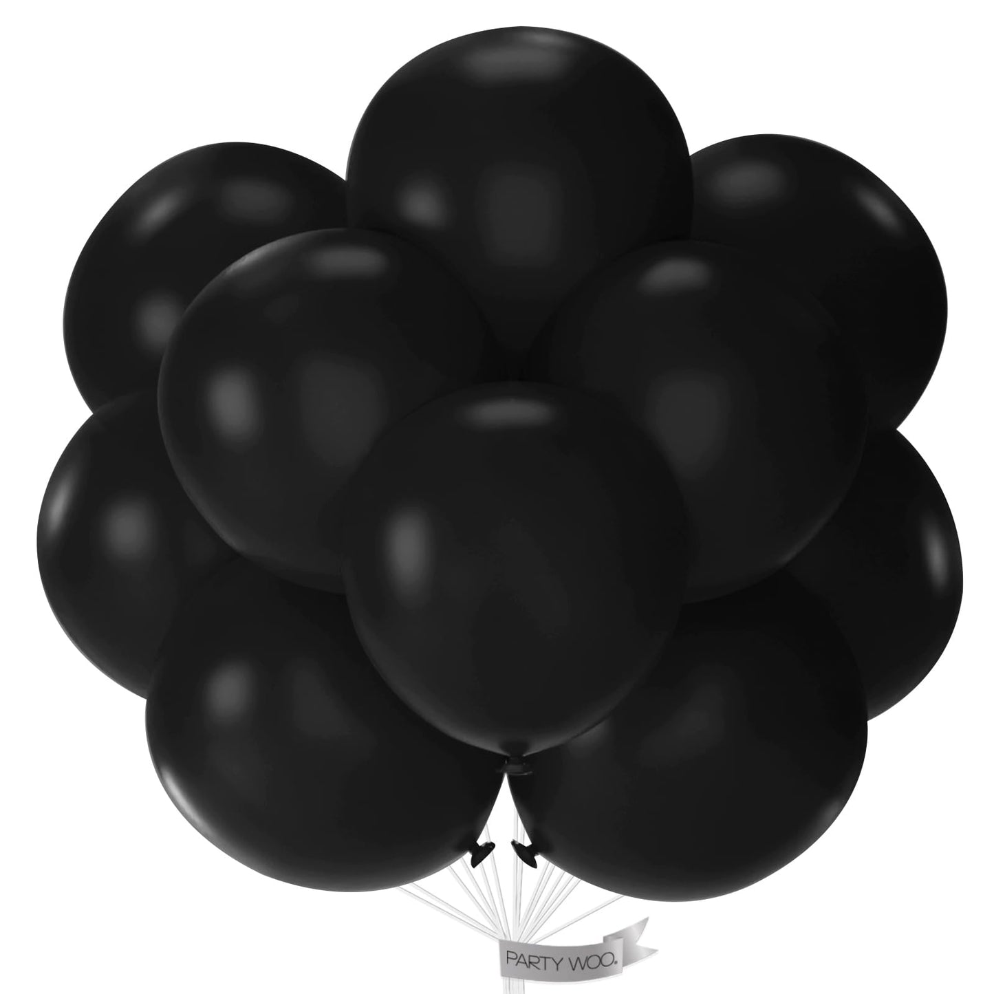 PartyWoo Black Balloons 18in Matte Latex – 20 Pack for Graduation, Birthday & Baby Shower