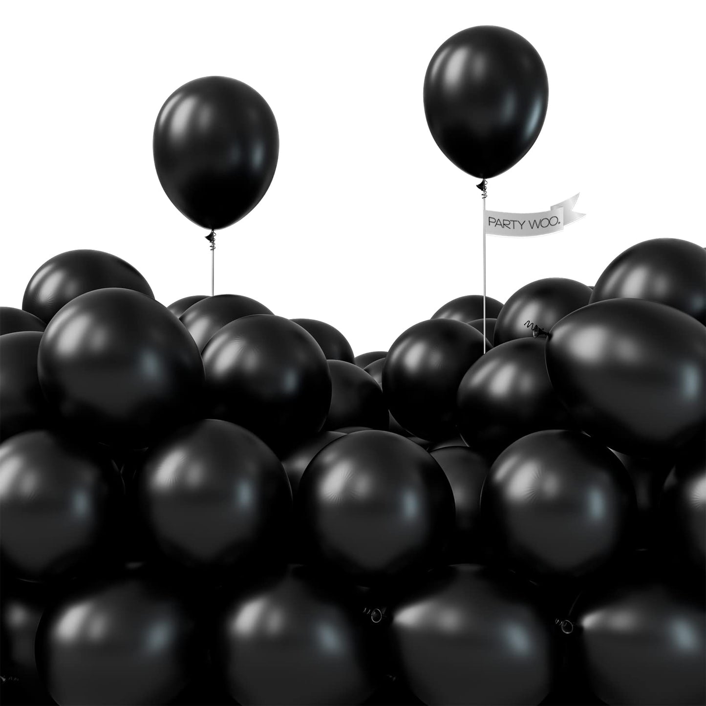 PartyWoo Black Matte Latex Balloons – 50pc, 5in, Helium or Air Fill for Parties