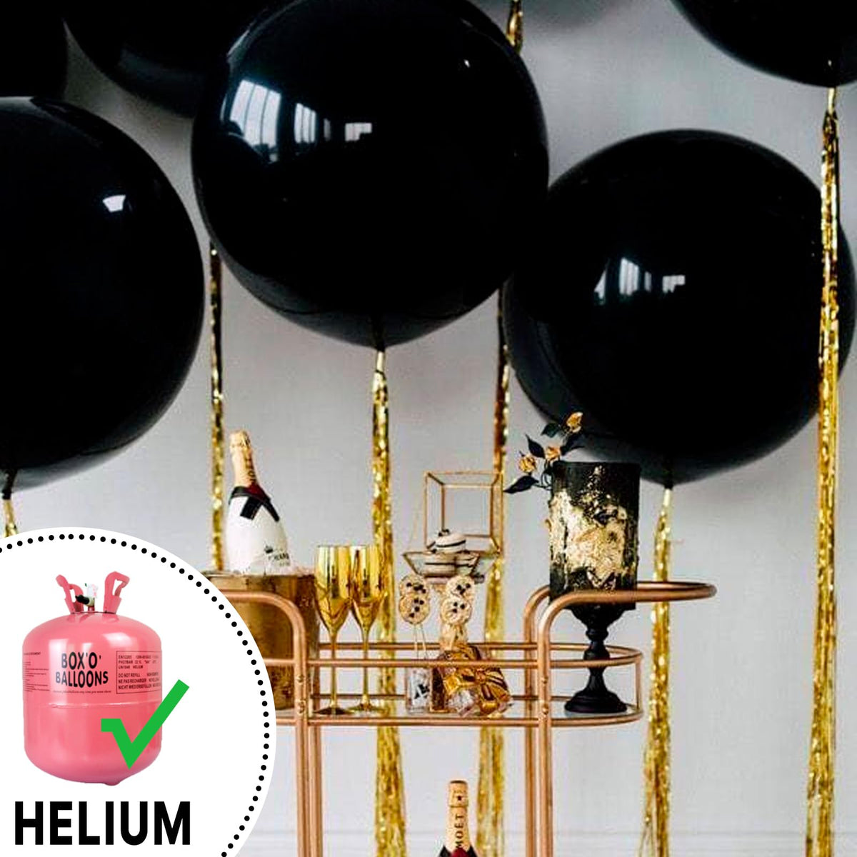 PartyWoo Black 36in Latex Balloons – 4pc Matte, Ideal for Parties & Celebrations