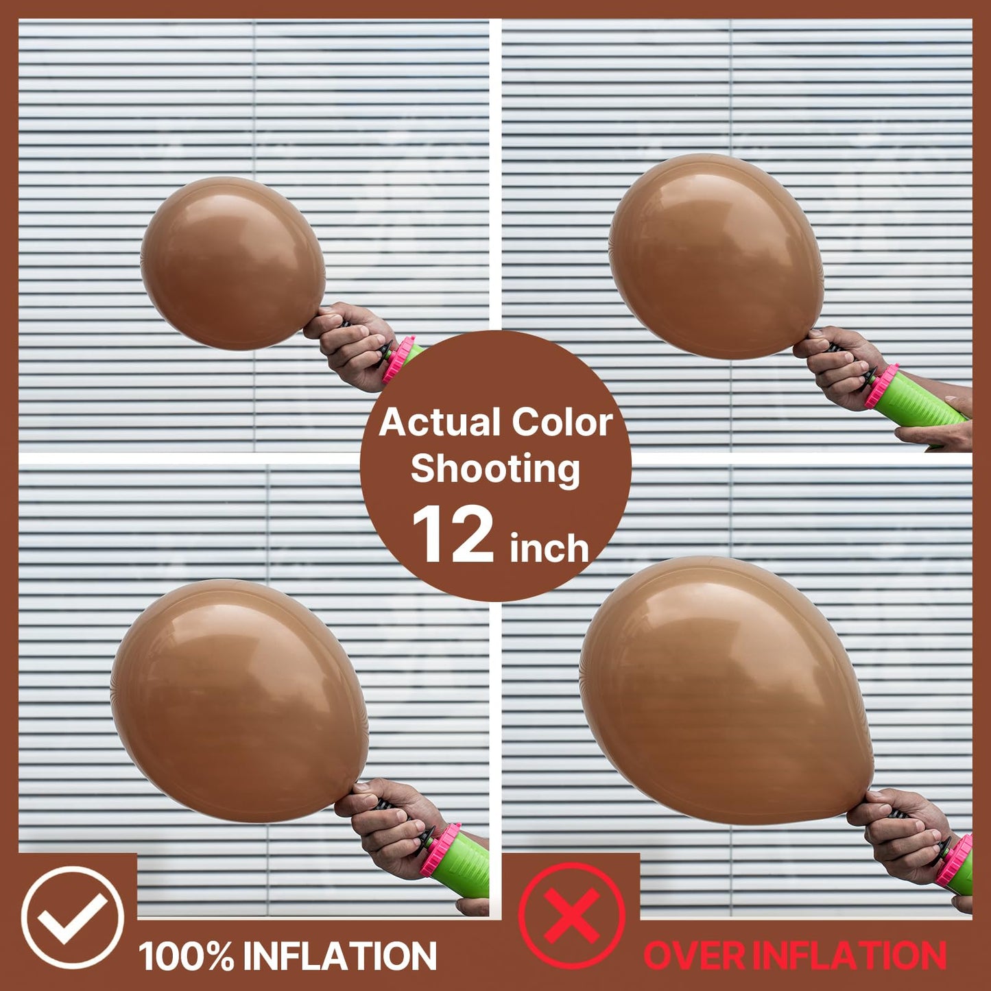 PartyWoo Brown Balloons Kit – 100 Pcs (18/12/10/5 In) for Wedding & Baby Shower