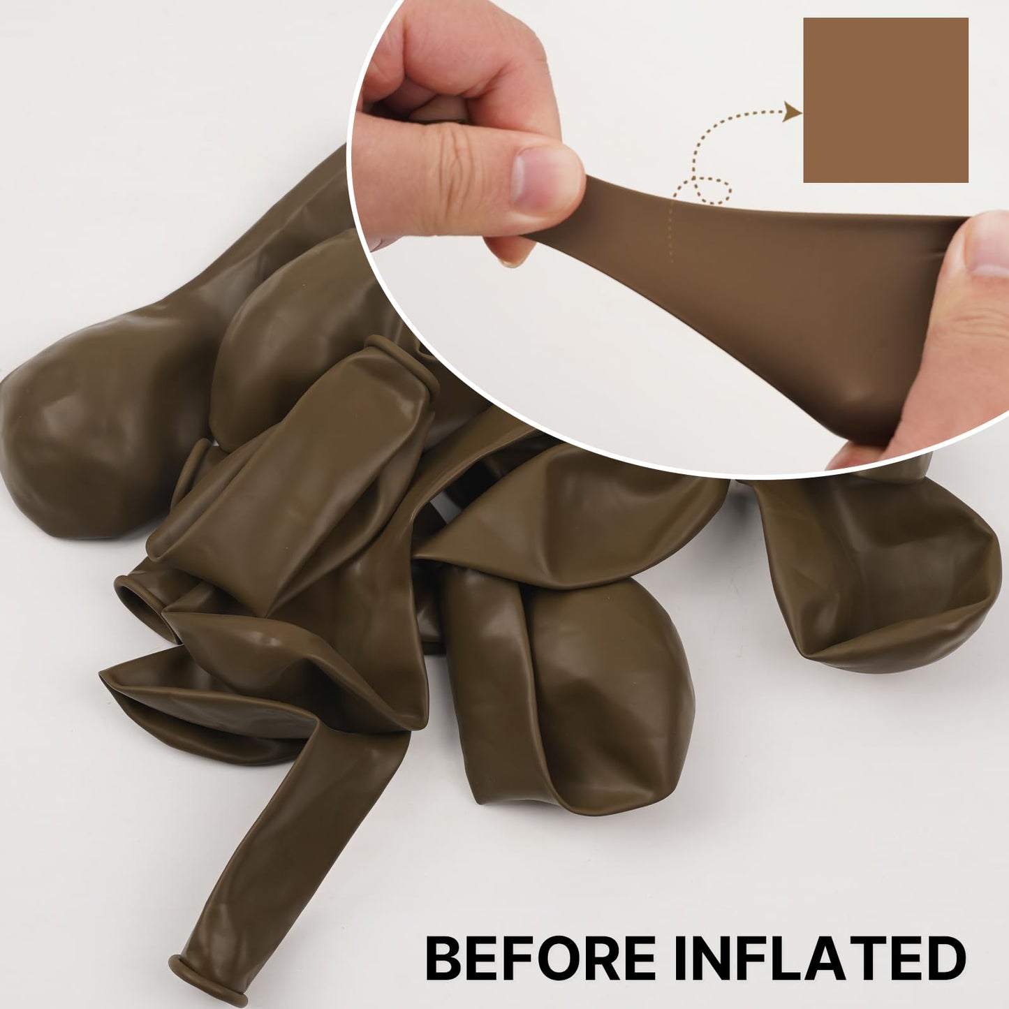 PartyWoo Brown Balloons Kit – 100 Pcs (18/12/10/5 In) for Wedding & Baby Shower