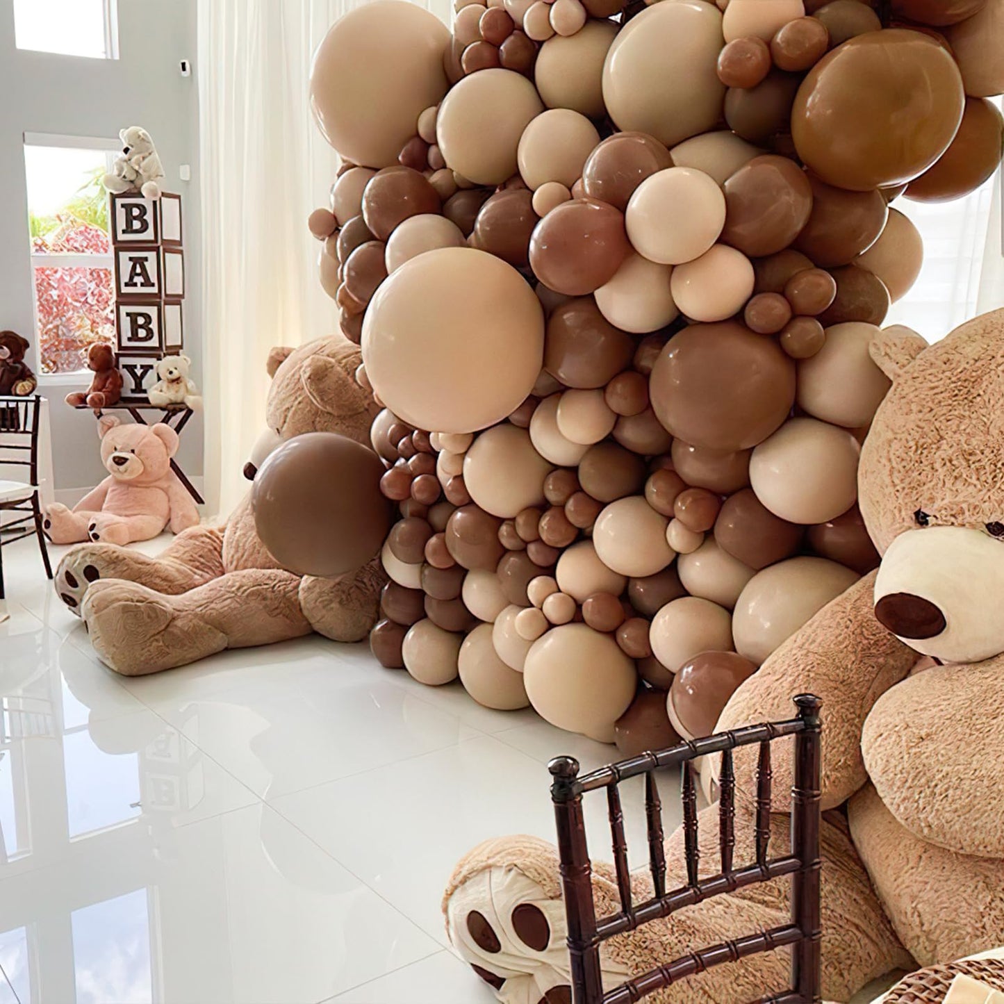 PartyWoo Brown Balloons Kit – 100 Pcs (18/12/10/5 In) for Wedding & Baby Shower