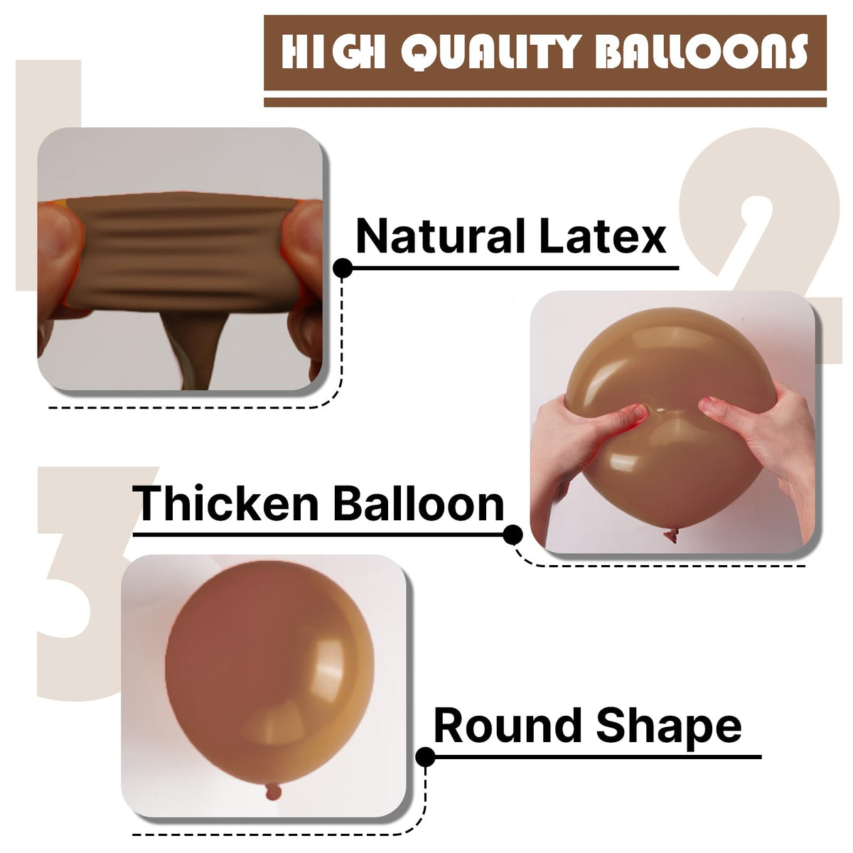PartyWoo Brown Balloons – 50-Pack, 12-Inch Latex Neutral Balloons for Baby Shower, Birthday & Woodland Theme
