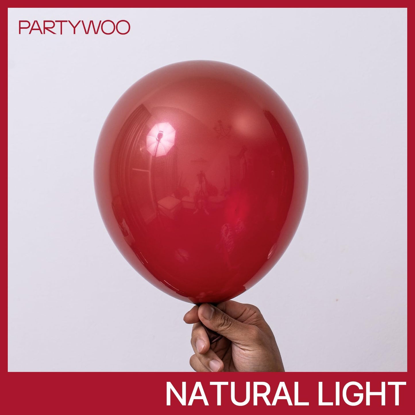 PartyWoo Burgundy Balloons 92 Pcs – Dark Chestnut Red Maroon Arch Kit for Parties
