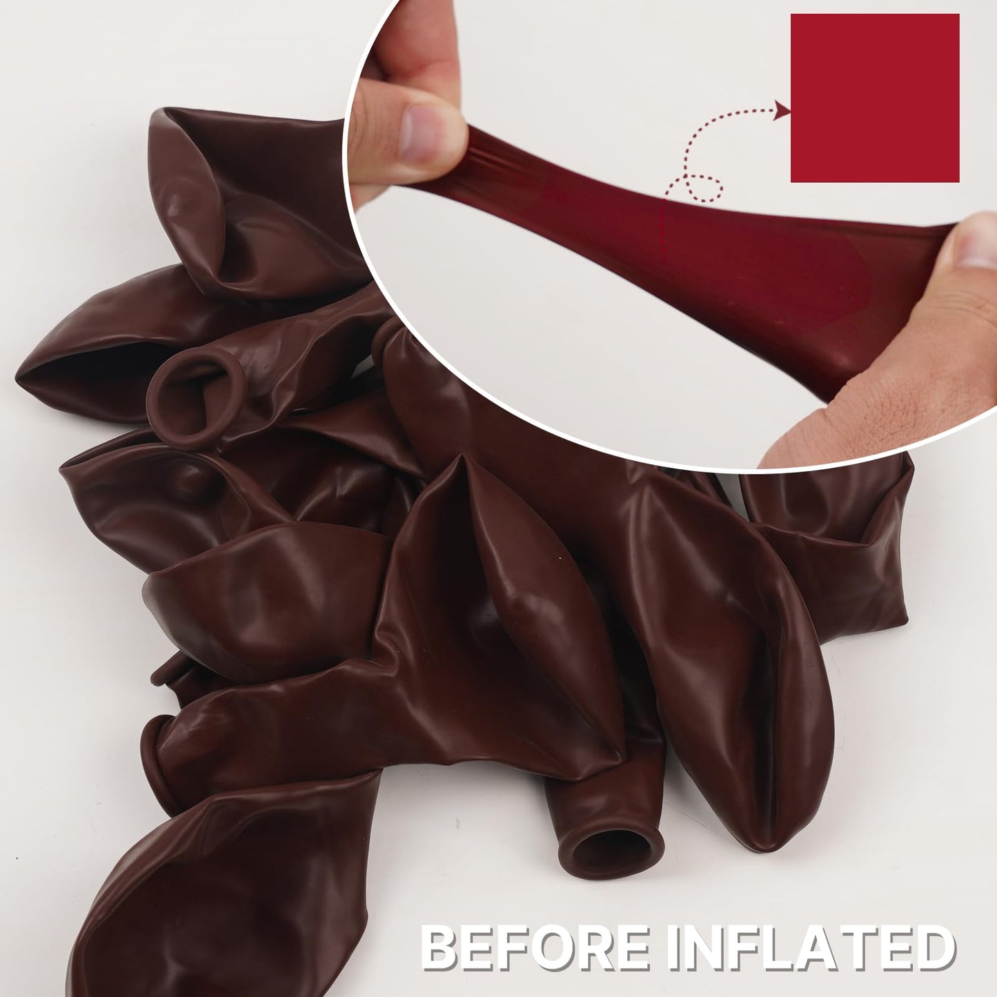 PartyWoo Burgundy Balloons 92 Pcs – Dark Chestnut Red Maroon Arch Kit for Parties