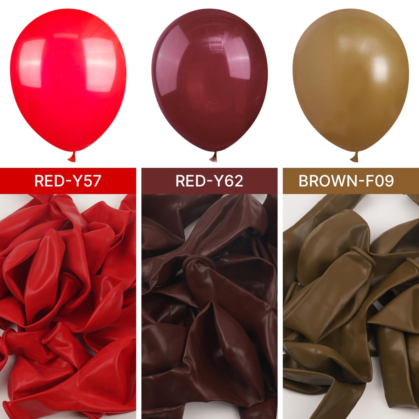 PartyWoo Burgundy Balloons 50pcs - 12in Dark Chestnut Red Maroon Party Decor