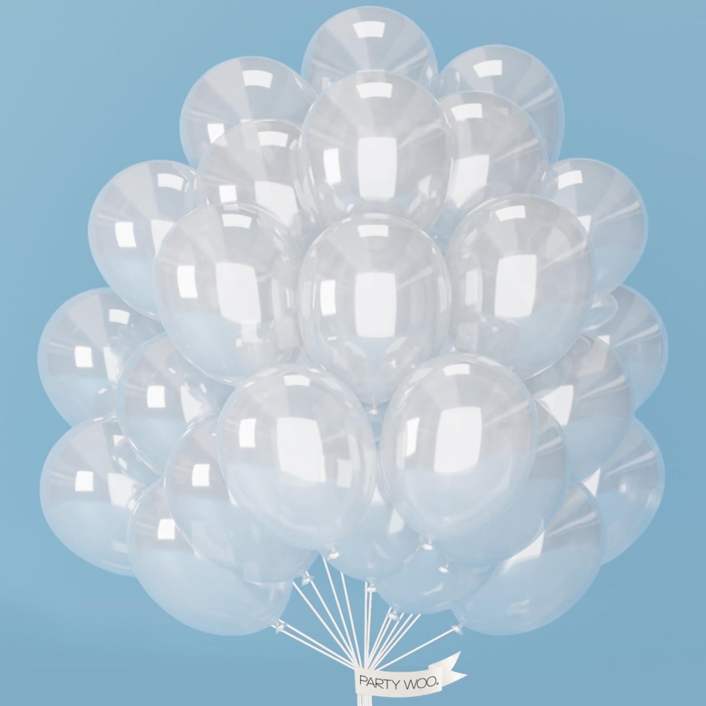 PartyWoo Clear Balloons 50pcs - 12 Inch Transparent Latex Balloons for Graduation, Wedding, Baby Shower