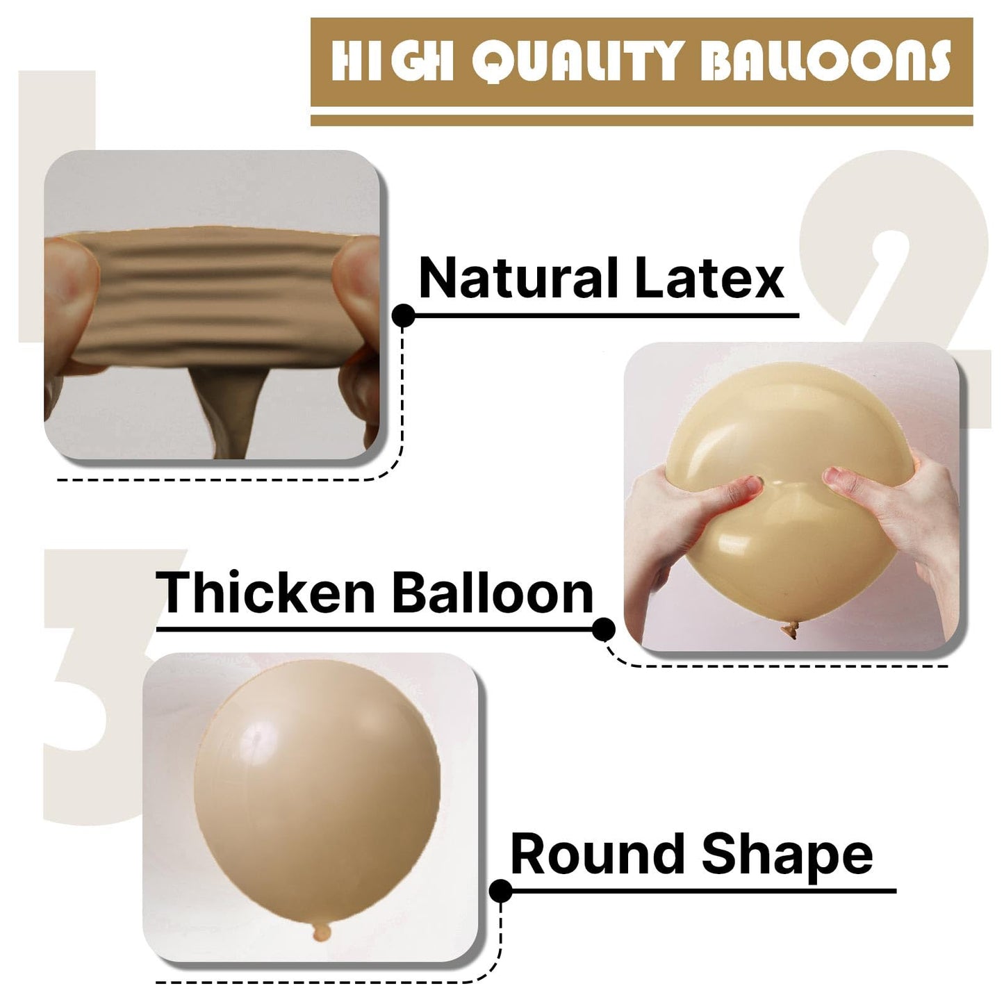 PartyWoo Cream Balloons 140 pcs – 18/12/10/5 in Beige Ivory Neutral Latex for Graduation, Birthday & Baby Shower