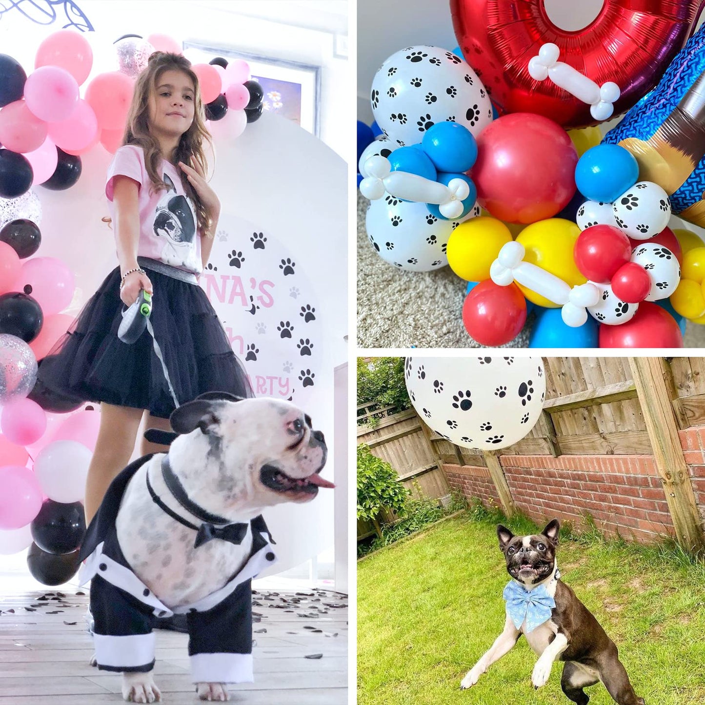 PartyWoo Paw Balloons – 50pcs 12in Matte White Paw Print Latex