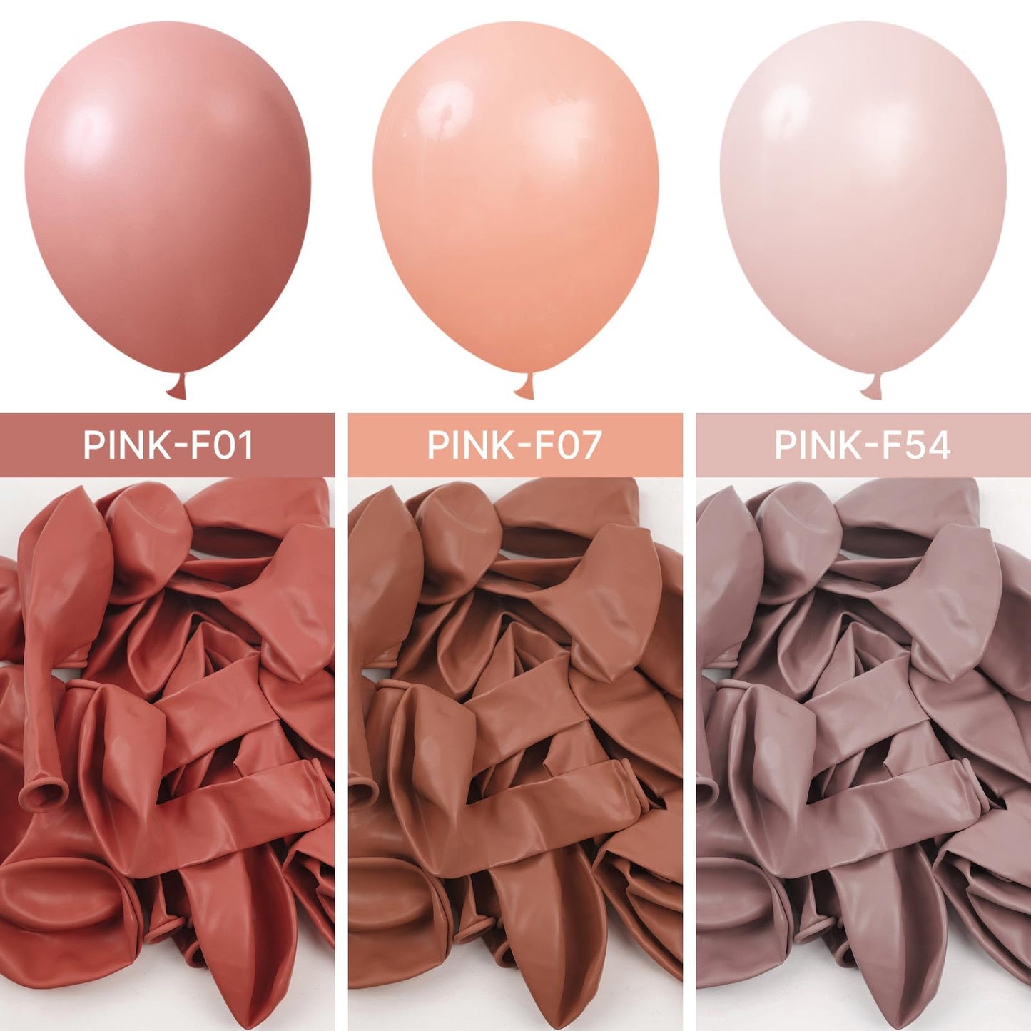 PartyWoo Dusty Pink Balloons 140pcs – 18/12/10/5in Latex Balloons for Birthday, Baby Shower, Graduation, Bachelorette Decorations Pink-F54