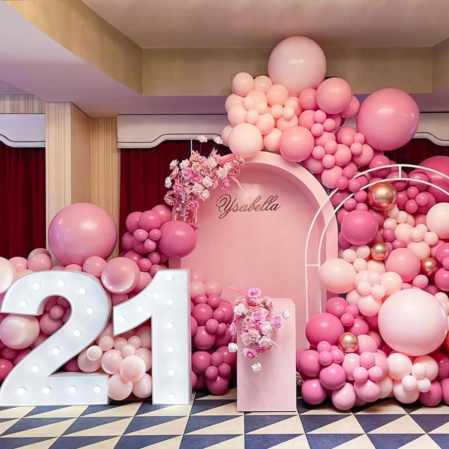 PartyWoo Mauve Balloons 50 Pcs, 12in – Dark Pink Boho Party Decor