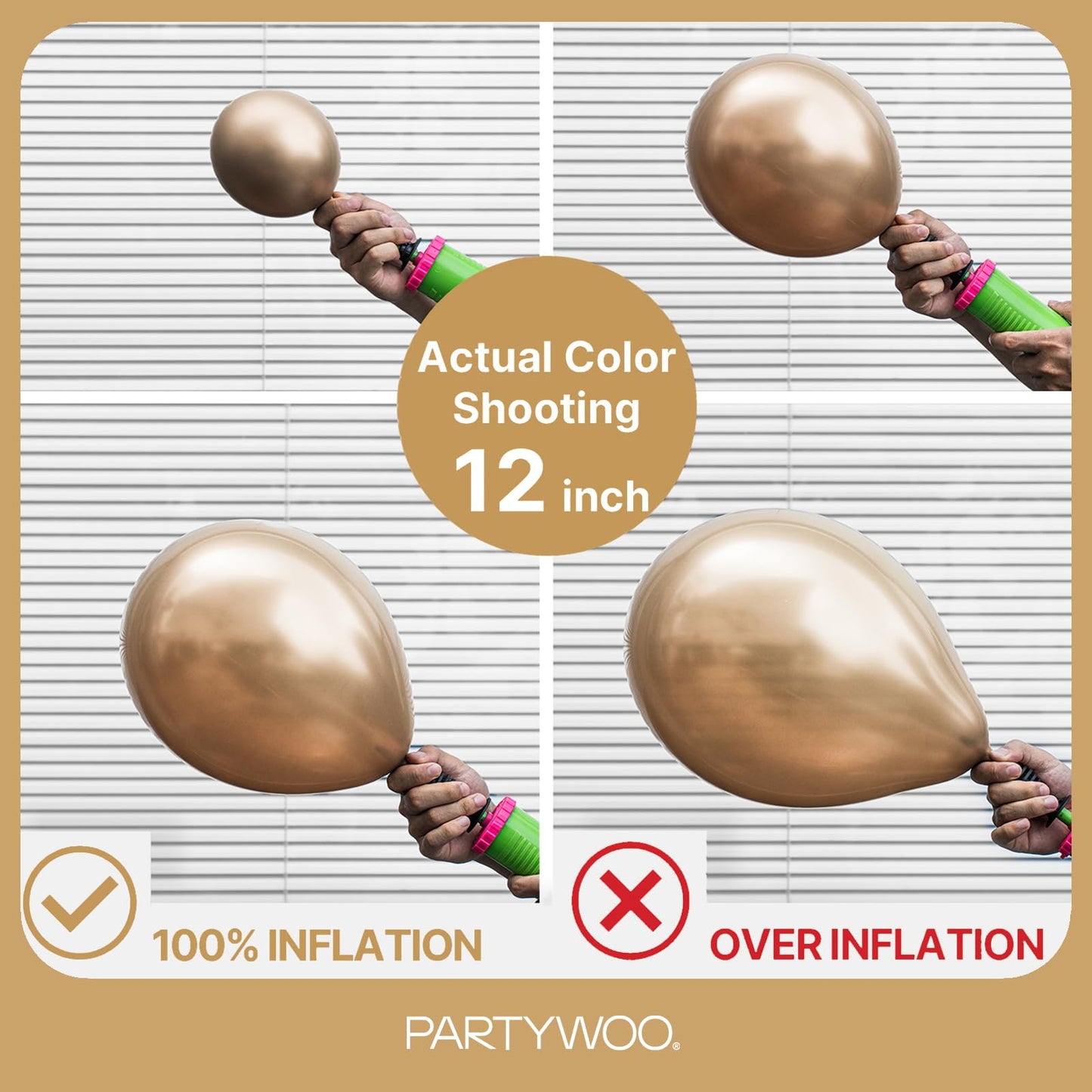 PartyWoo Metallic Gold Balloons Kit — 85pcs for Arches & Garlands (18/12/10/5 in)