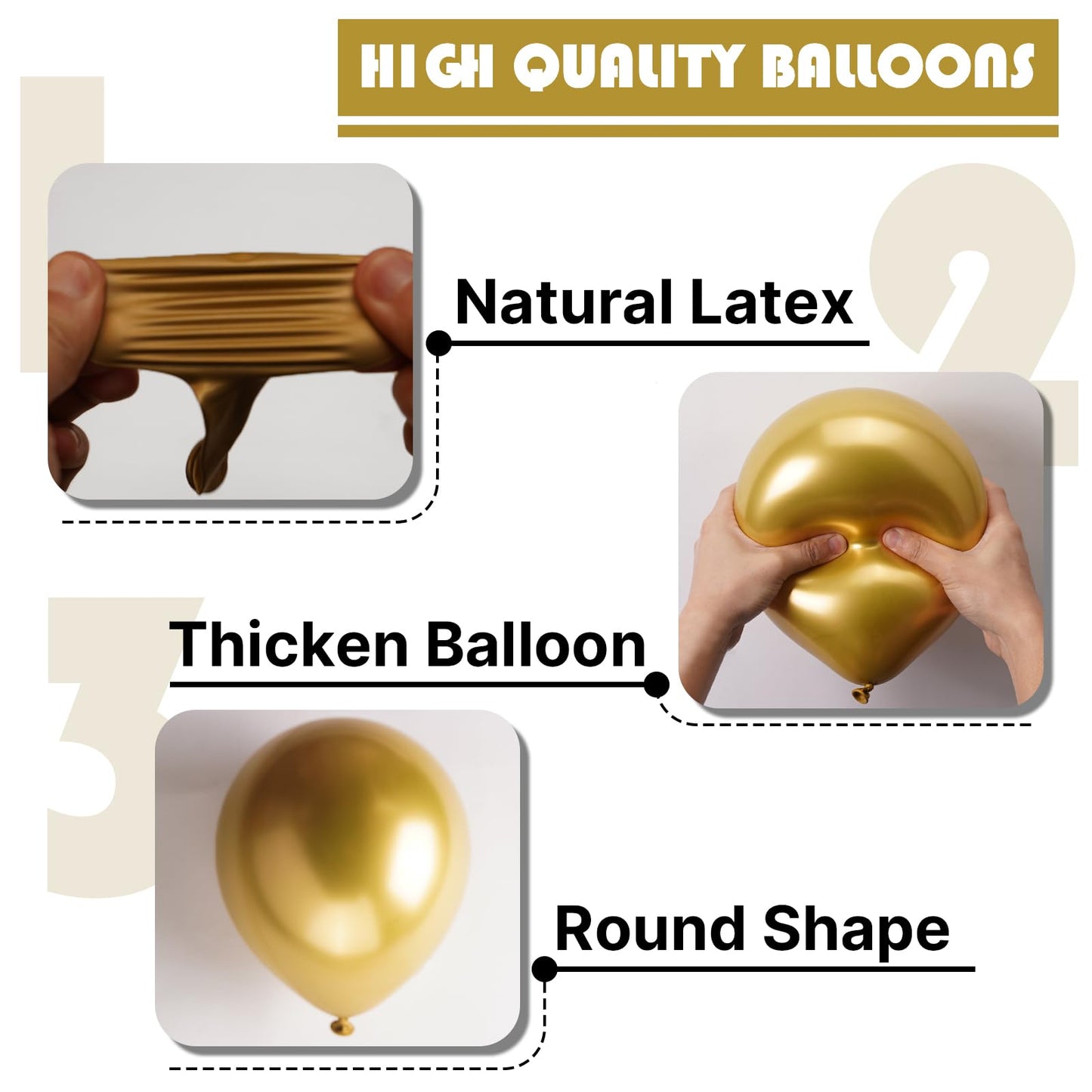 PartyWoo Gold Balloons 130pcs Arch Kit – 18/12/10/5 Inch for Birthday & Wedding | Gold-G101