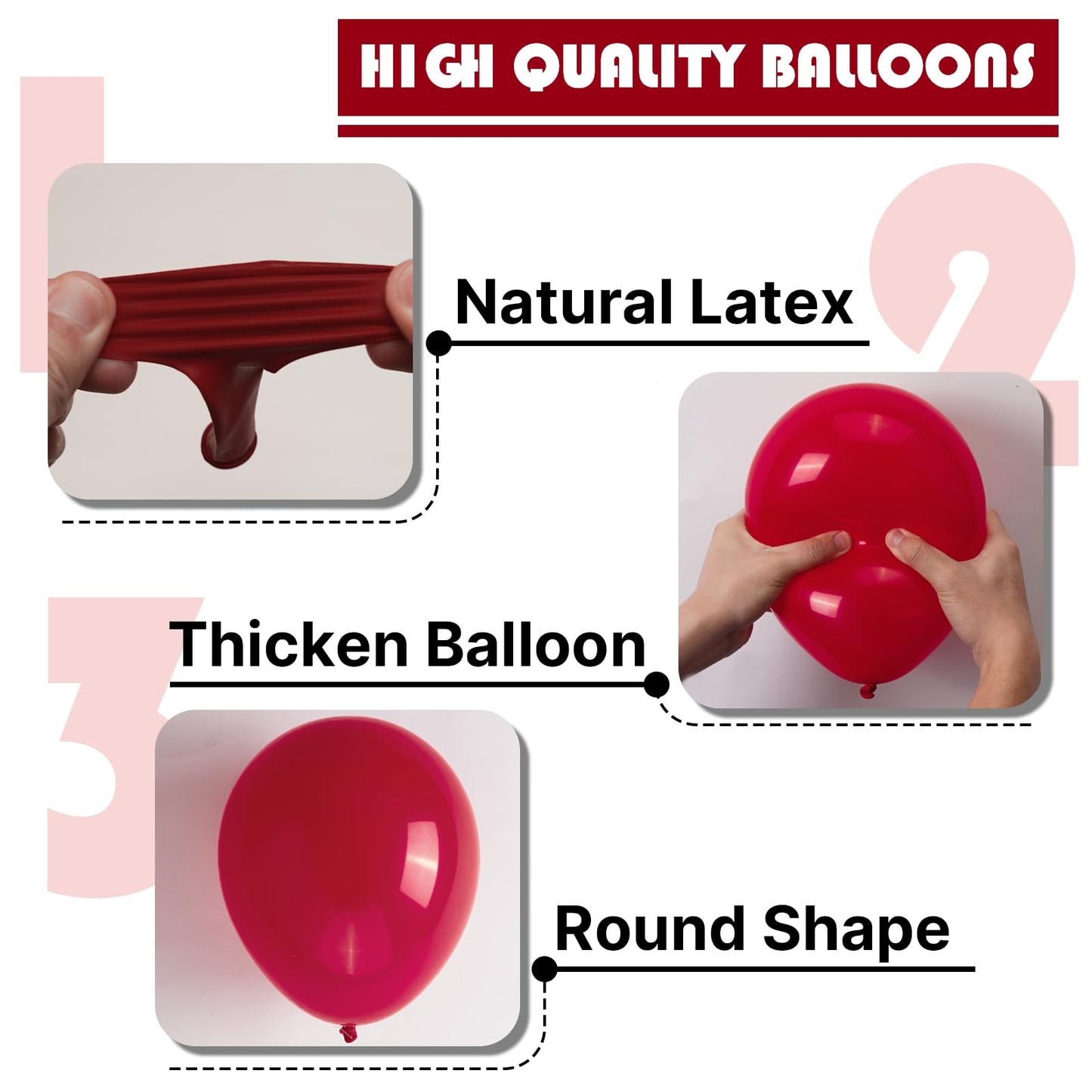 PartyWoo Maroon Balloons 127 Pcs – Arch Kit for Weddings & Parties