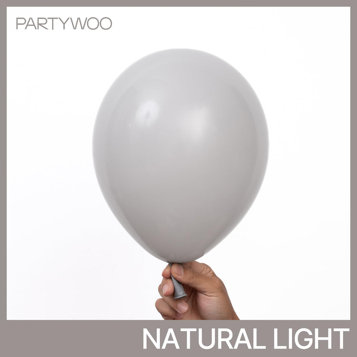 PartyWoo Gray Balloons – 50pcs, 12\" Matte Latex Helium Balloons for Baby Showers, Weddings, Birthdays